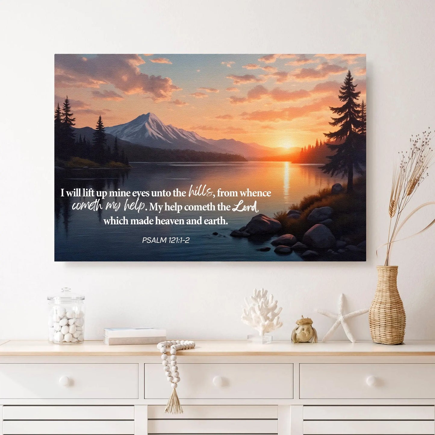 Psalm 121:1-2 - A Song Of Ascents Faith Wall Sign Tailored Canvases