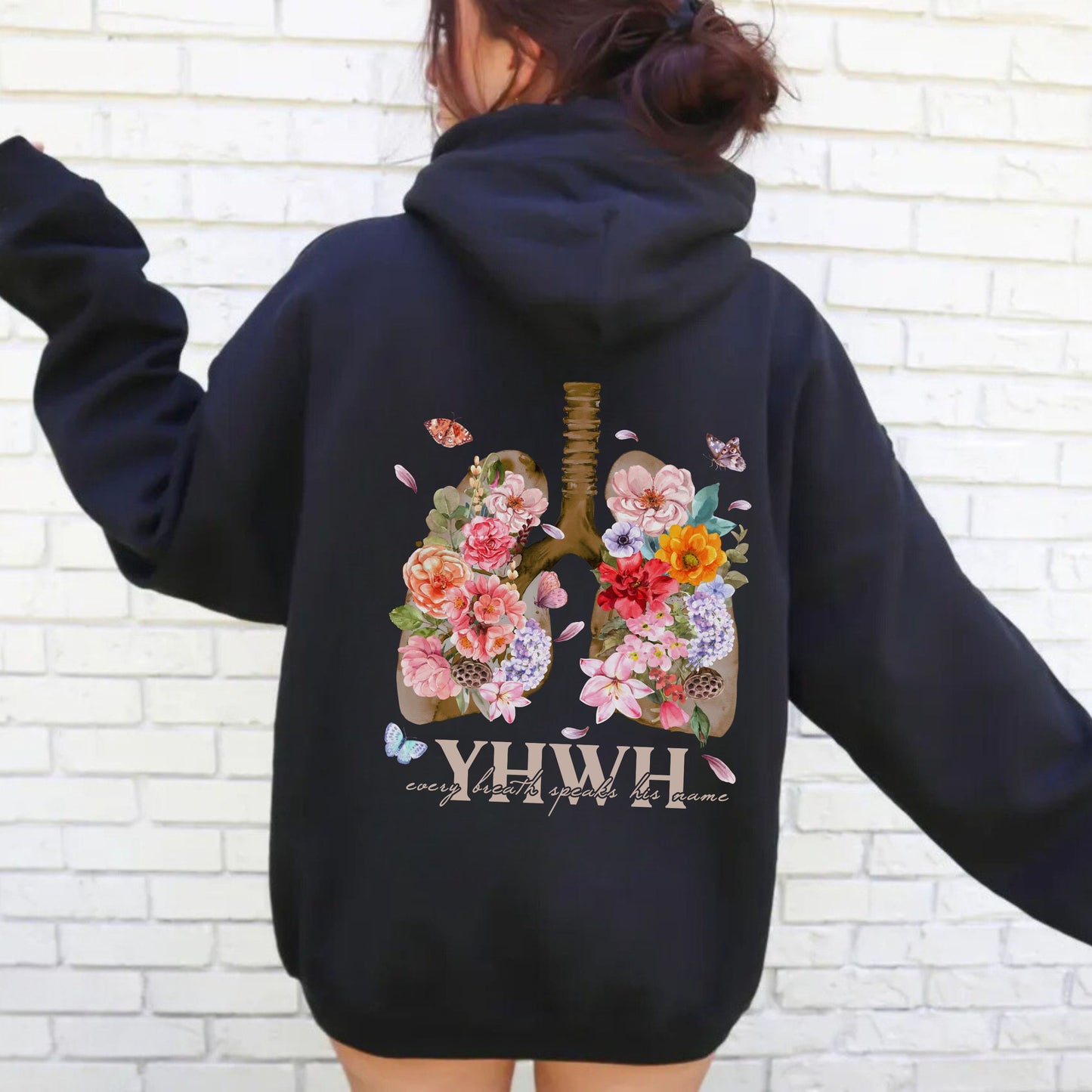 YHWH Floral Hoodie