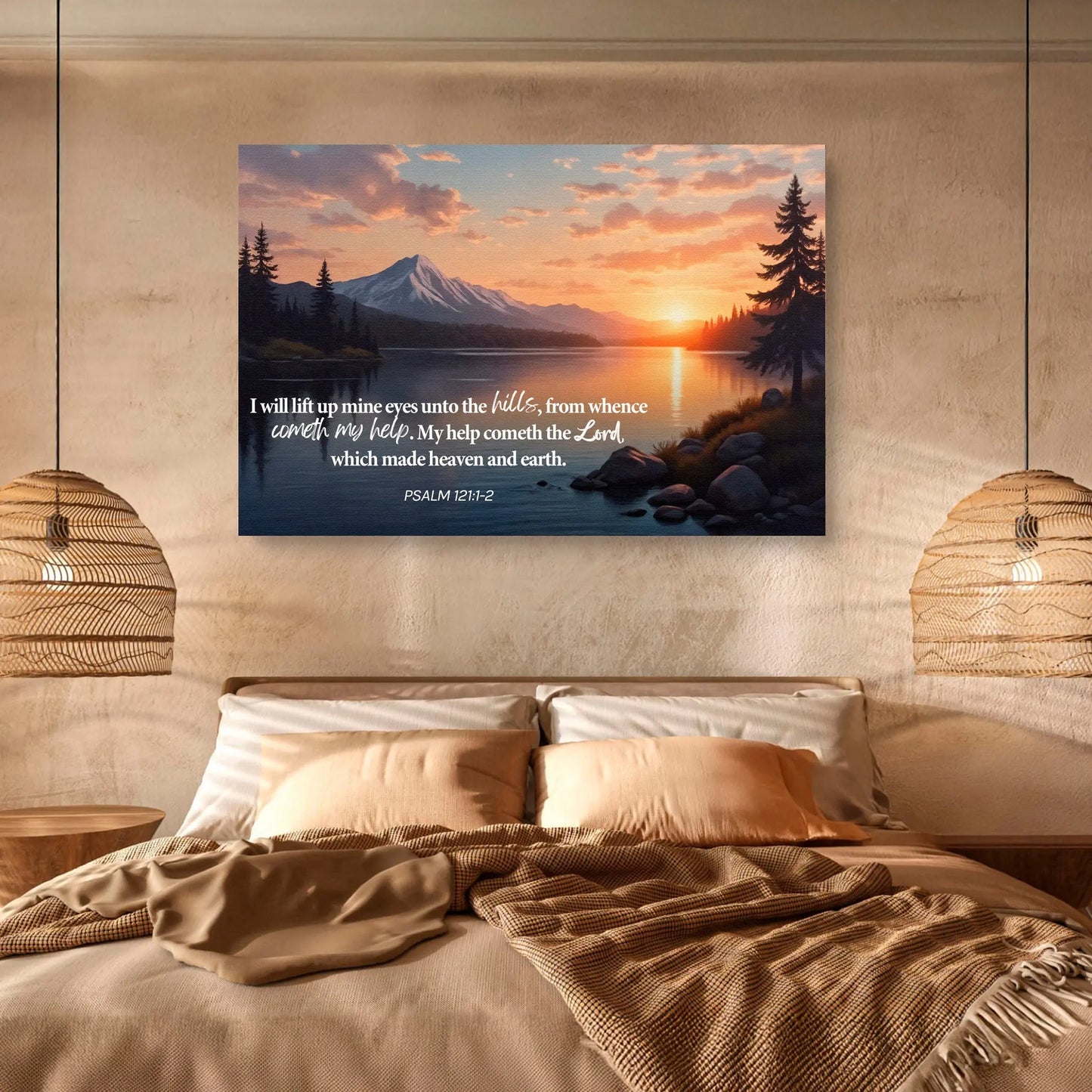 Psalm 121:1-2 - A Song Of Ascents Faith Wall Sign Tailored Canvases