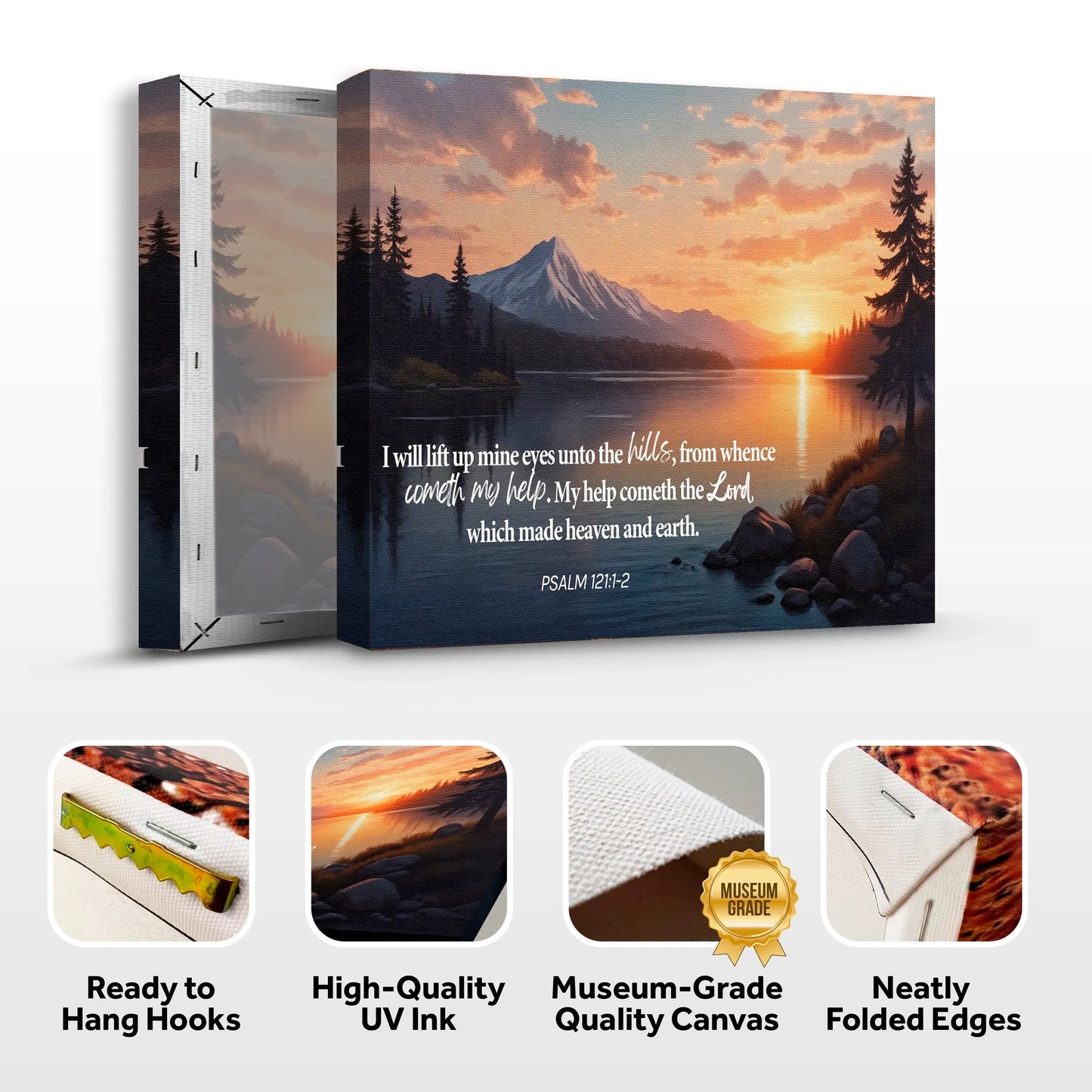 Psalm 121:1-2 - A Song Of Ascents Faith Wall Sign Tailored Canvases