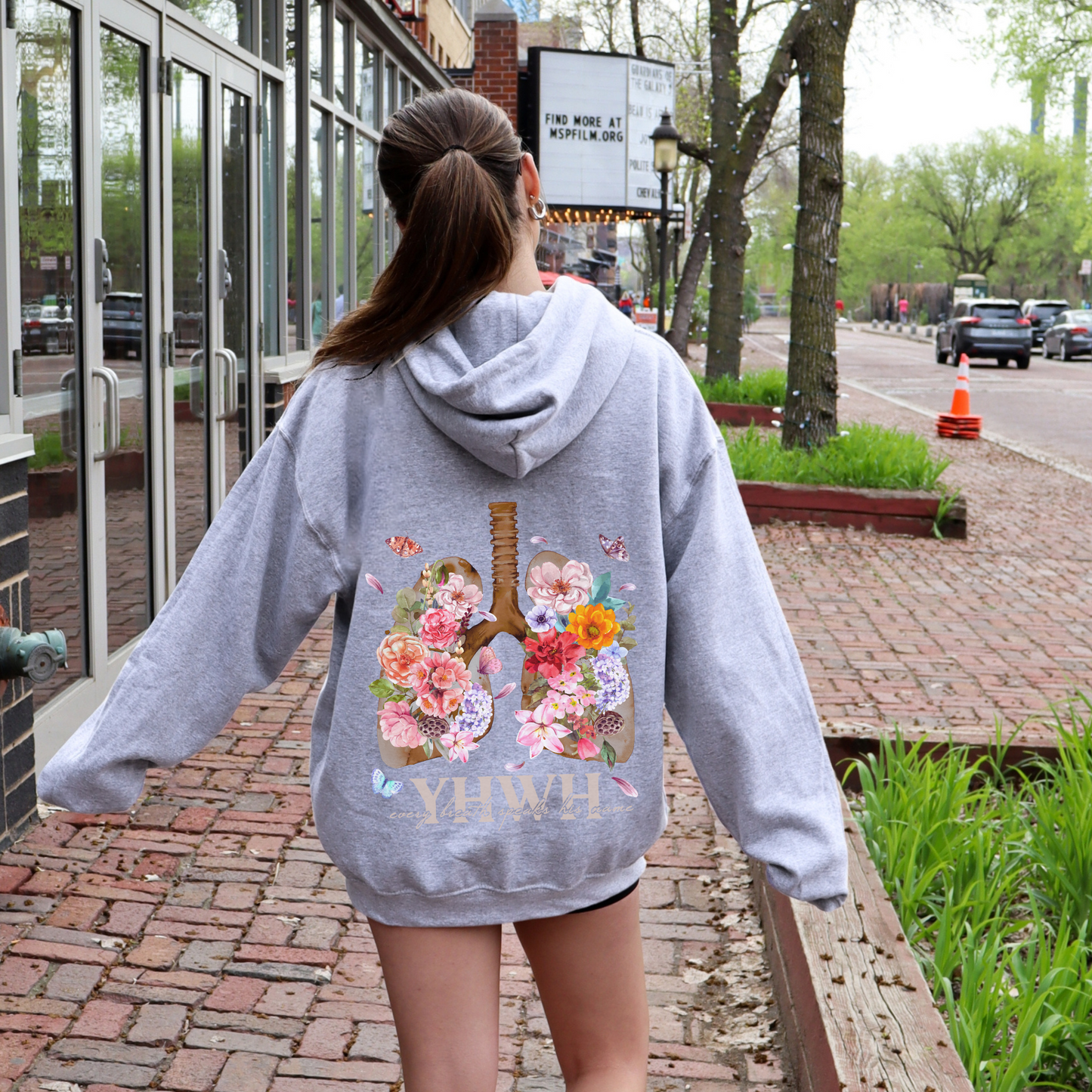 YHWH Floral Hoodie