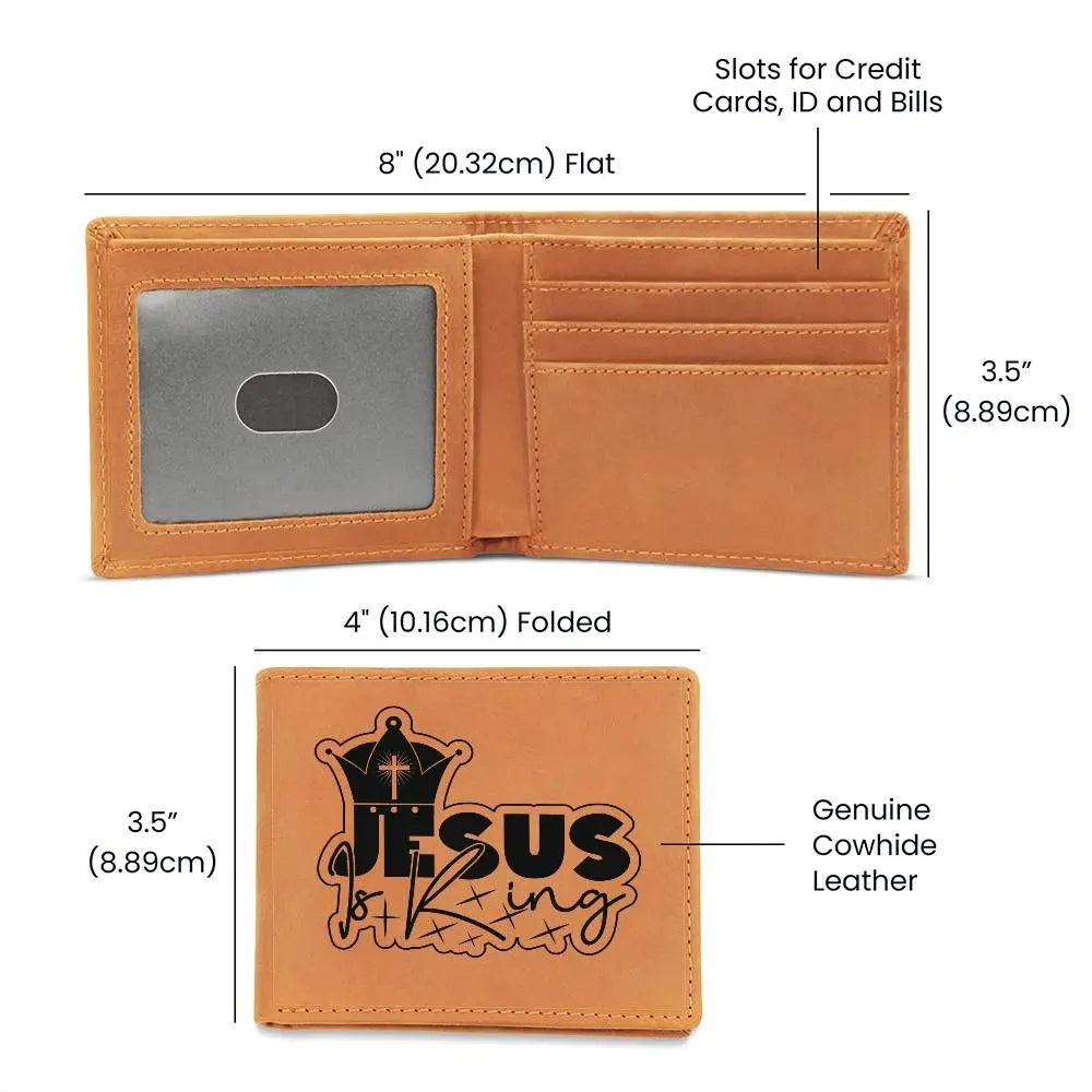 "Jesus Is King" Leather Wallet ShineOn Fulfillment