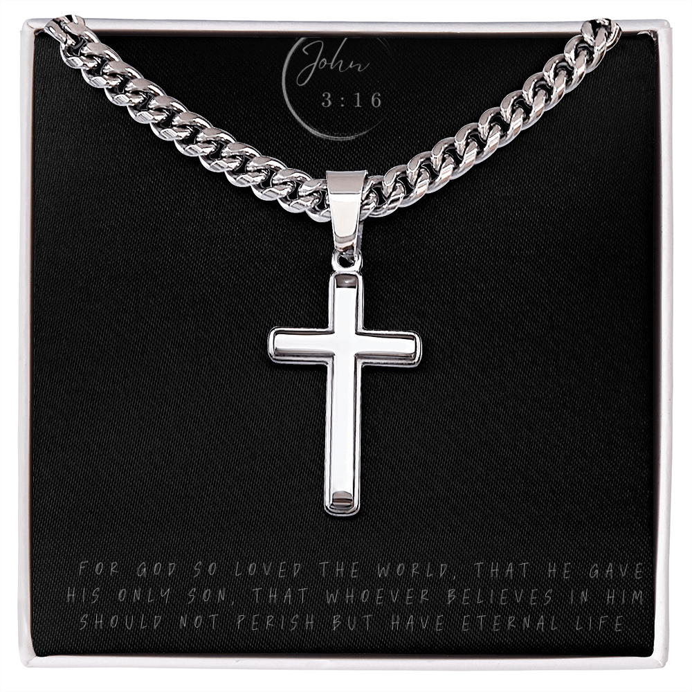 The Redeemer Chain – Cuban Link Chain with Artisan Cross