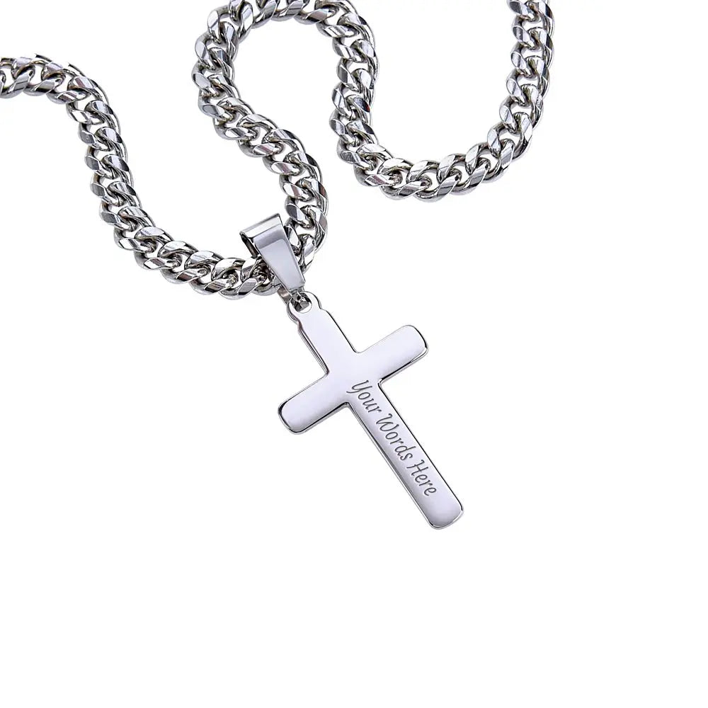 The Redeemer Chain – Cuban Link Chain with Artisan Cross ShineOn Fulfillment