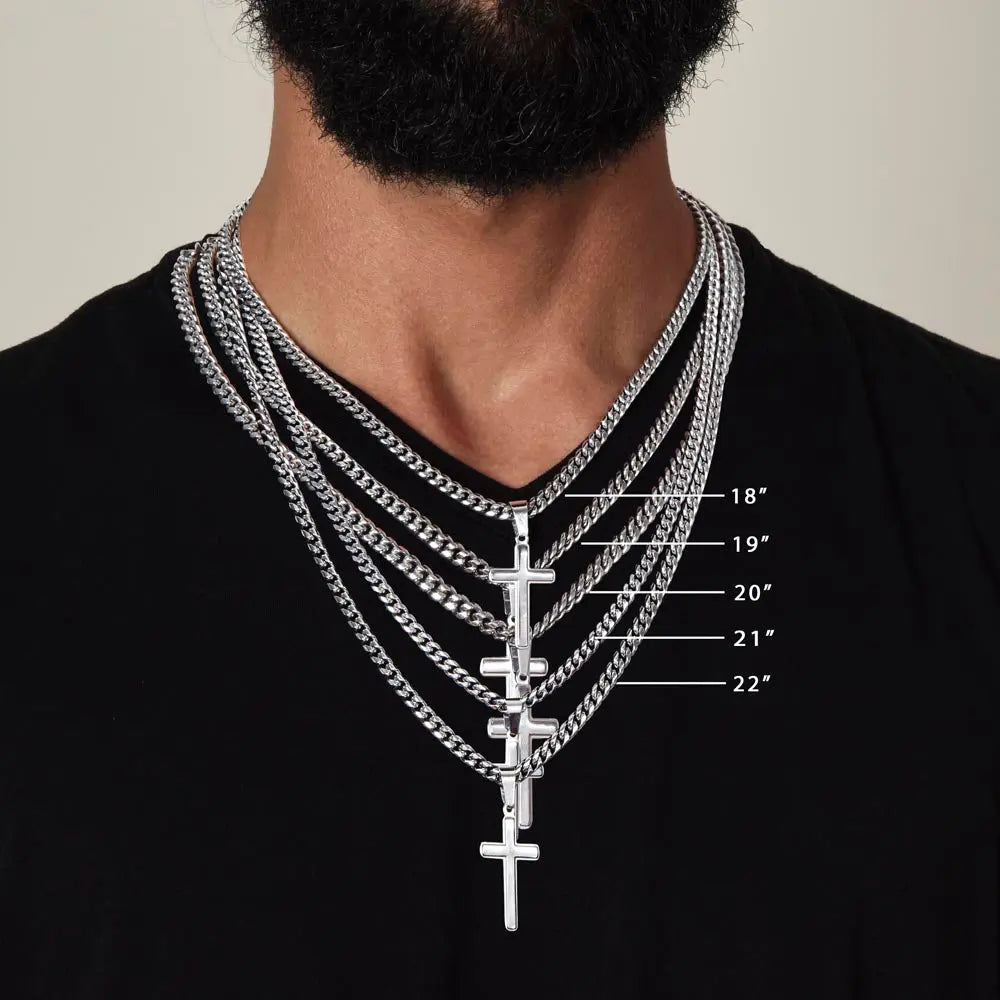The Redeemer Chain – Cuban Link Chain with Artisan Cross ShineOn Fulfillment