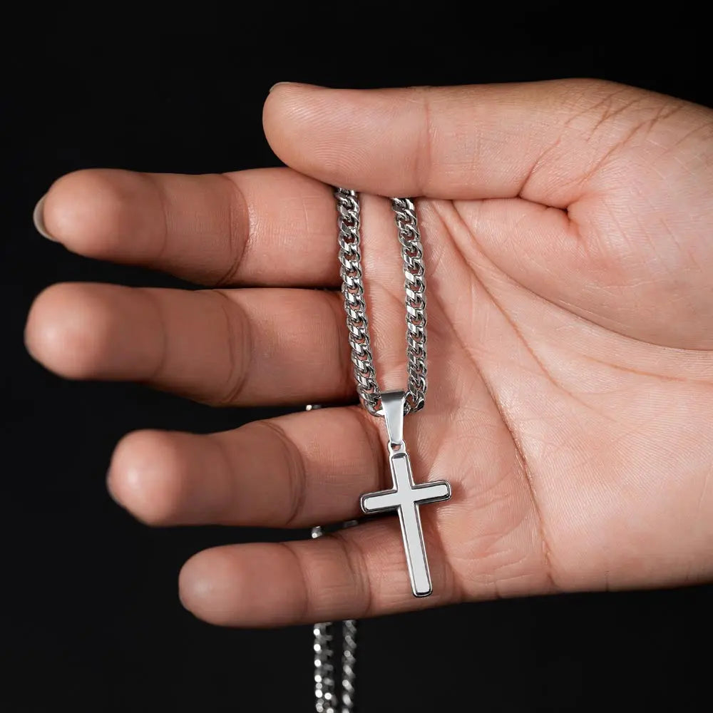 The Redeemer Chain – Cuban Link Chain with Artisan Cross ShineOn Fulfillment