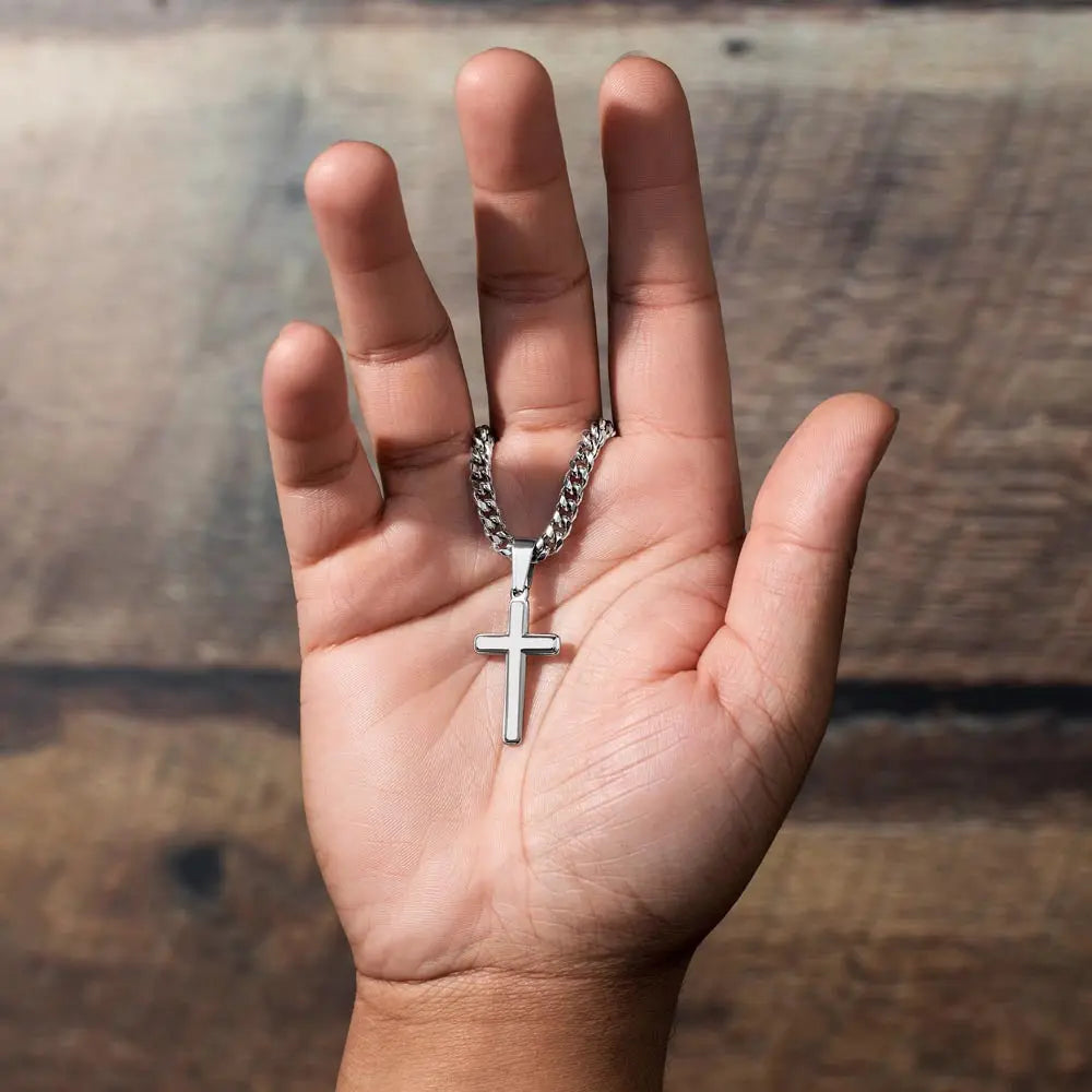 The Redeemer Chain – Cuban Link Chain with Artisan Cross ShineOn Fulfillment