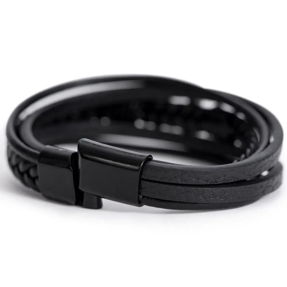 The Disciple Band – Men's Cross & Leather Bracelet ShineOn Fulfillment