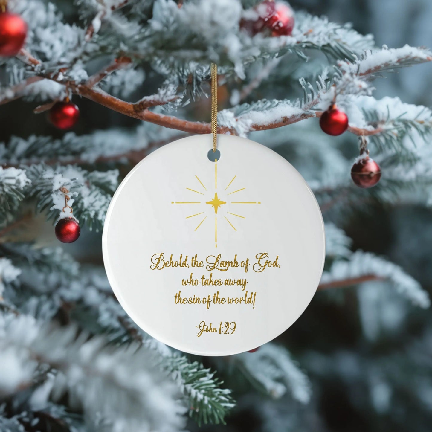 Nativity Christmas Ornament, christian Christmas ornament, Bible Verse Ornament, religious ornament, Luke 2, baby Jesus in manger ornament