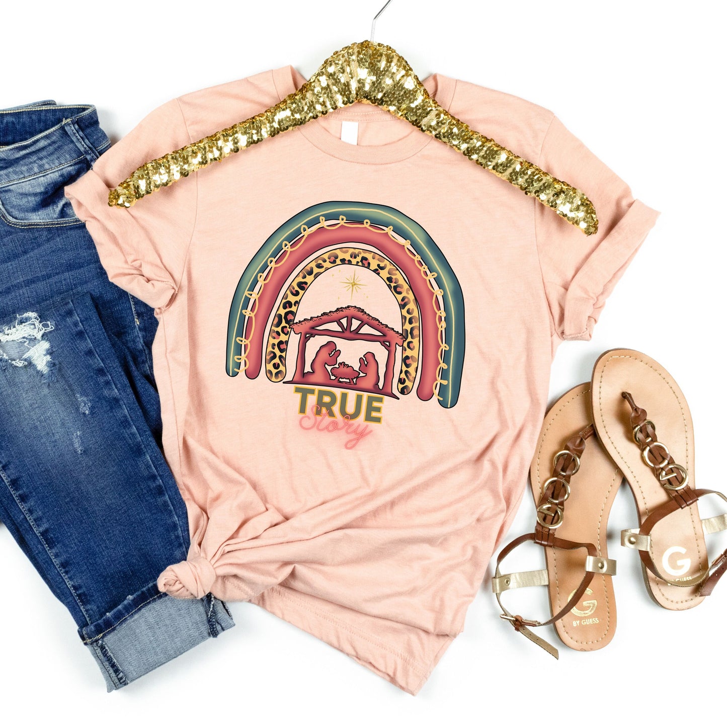 True Story Nativity Shirt, True Story Faith Based Christmas Sweatshirt, Nativity scene Story Shirt, Jesus is the reason, Manger Scene Shirt