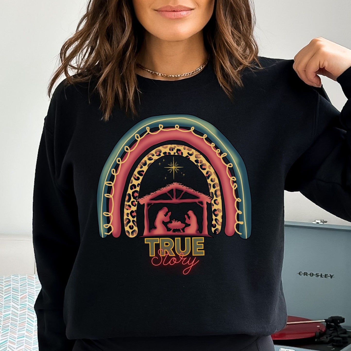 Christmas Nativity Sweatshirt, True Story Faith Based Christmas Sweatshirt, Nativity Story Shirt, Jesus is the reason , Christian Christmas