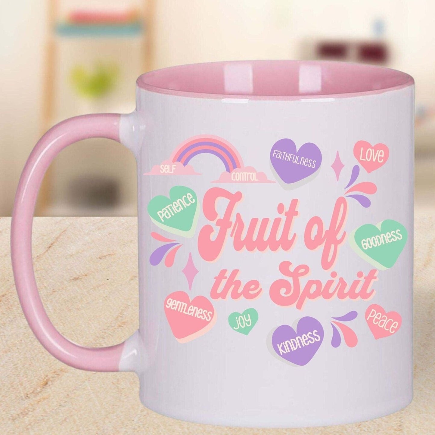 Christian coffee Mug, Bible Verse Mug , Religious Gifts, Scriptual Coffee Mugs, Galatians 5 22, Christian Gifts for Her, Bible study gift