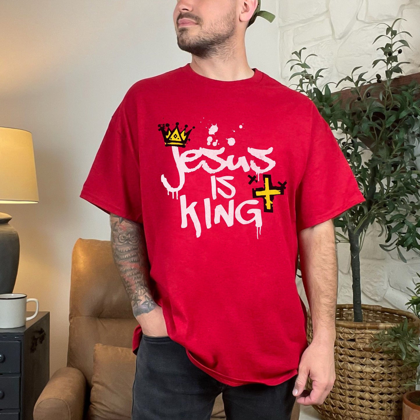Jesus is King, Christian Shirts for Men, christian apparel, Mens Christian Shirt, Christian Tshirt Men, christian guy gifts, Christian merch