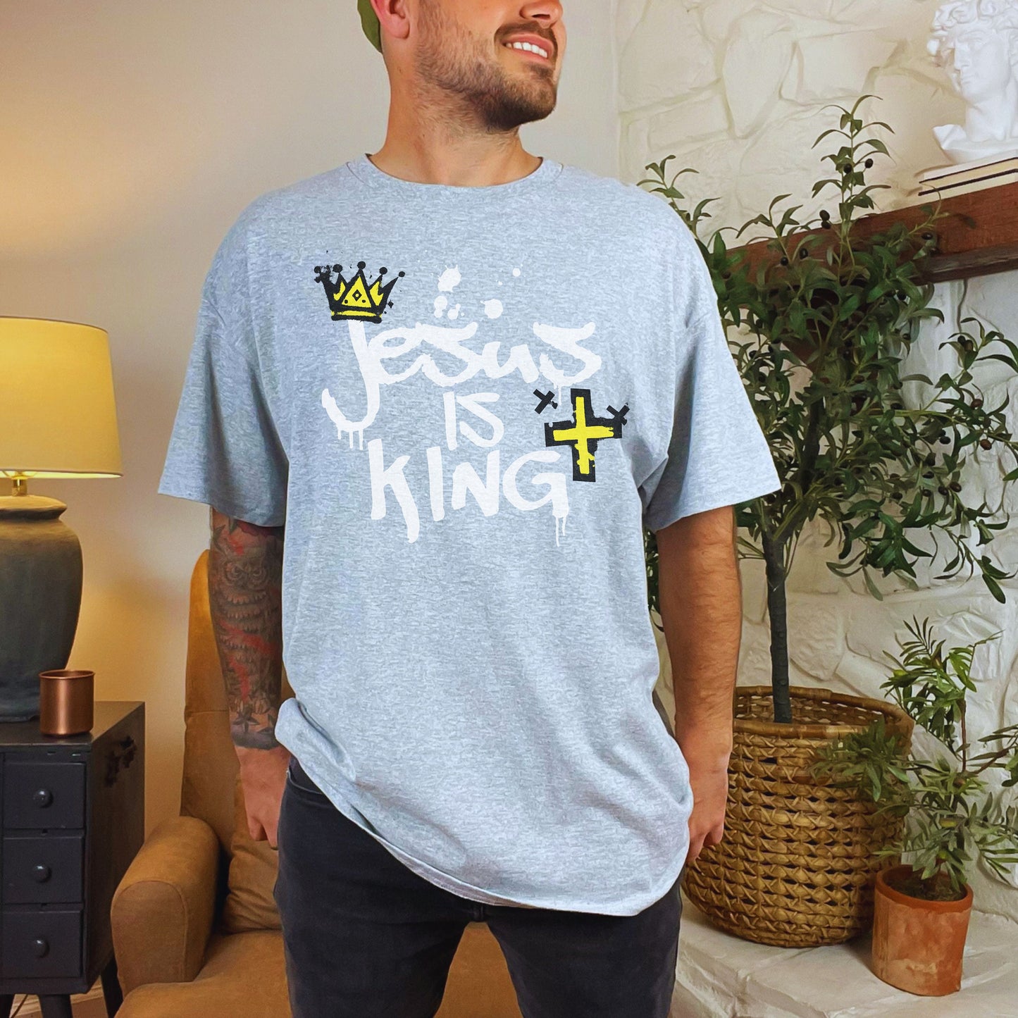 Jesus is King, Christian Shirts for Men, christian apparel, Mens Christian Shirt, Christian Tshirt Men, christian guy gifts, Christian merch