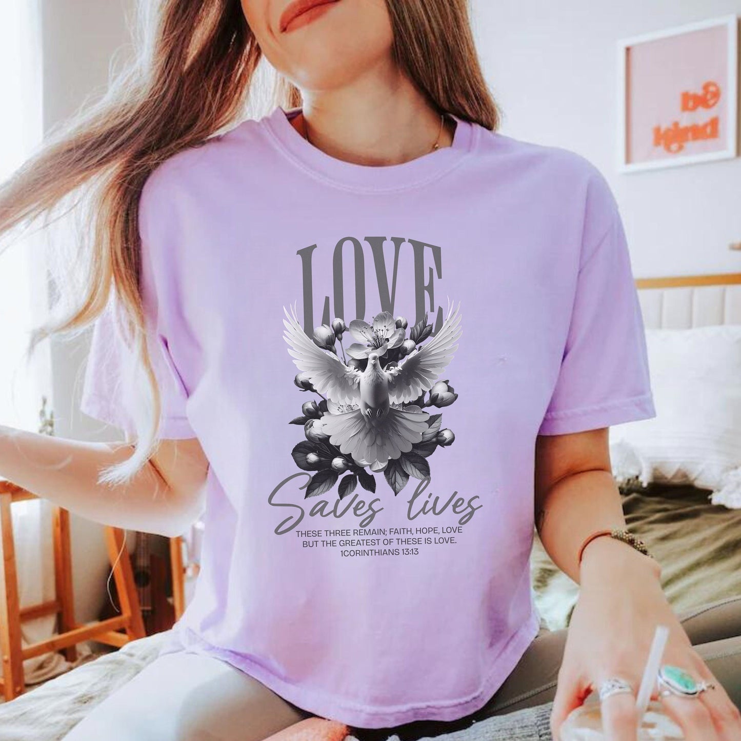 Love Bible Verse Top, Christian Comfort Colors Shirt, Cropped T-Shirt, boxy tee, cropped tee shirt, Cropped Tee, Christian Graphic Tee