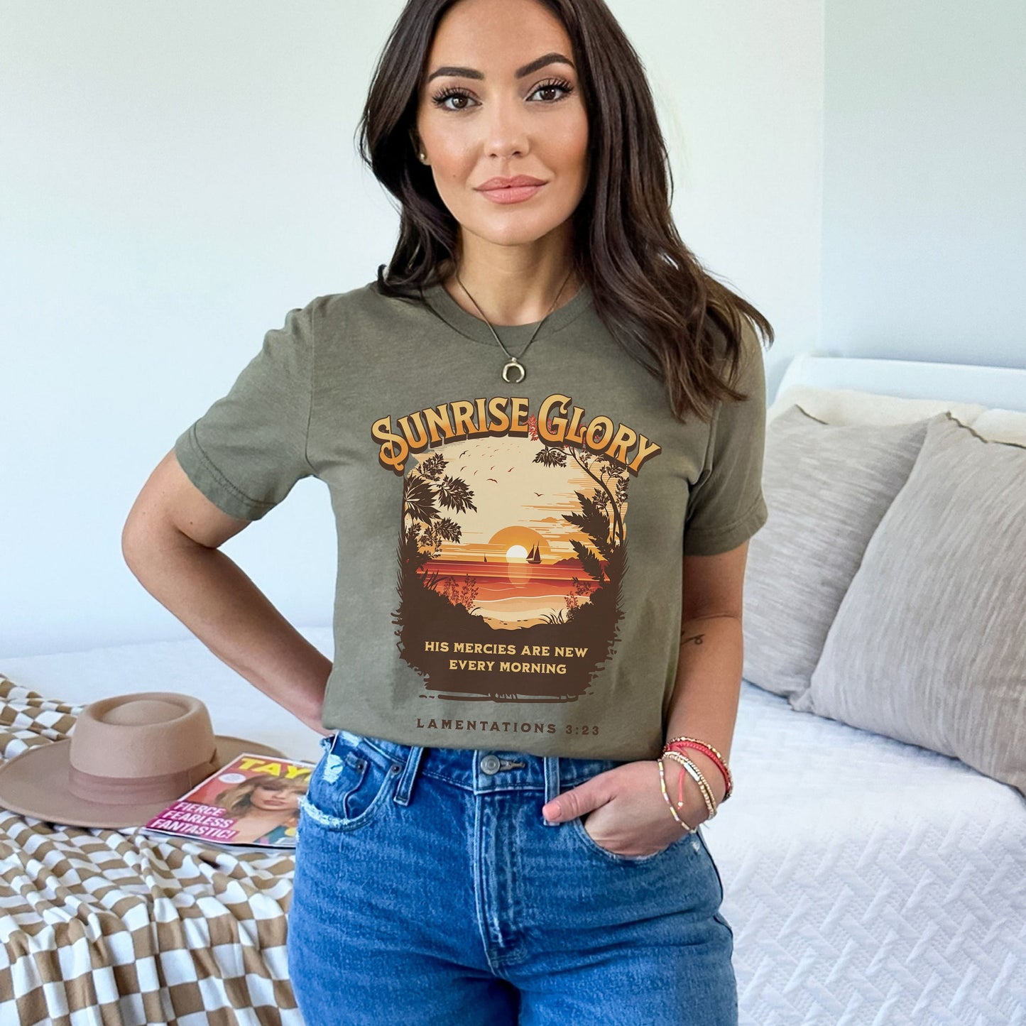His Mercies Are New, Boho Christian Shirt, Bible Verse Shirt, Trendy Christians T Shirts, cute christian shirt, Faith Based Shirt, Jesus tee