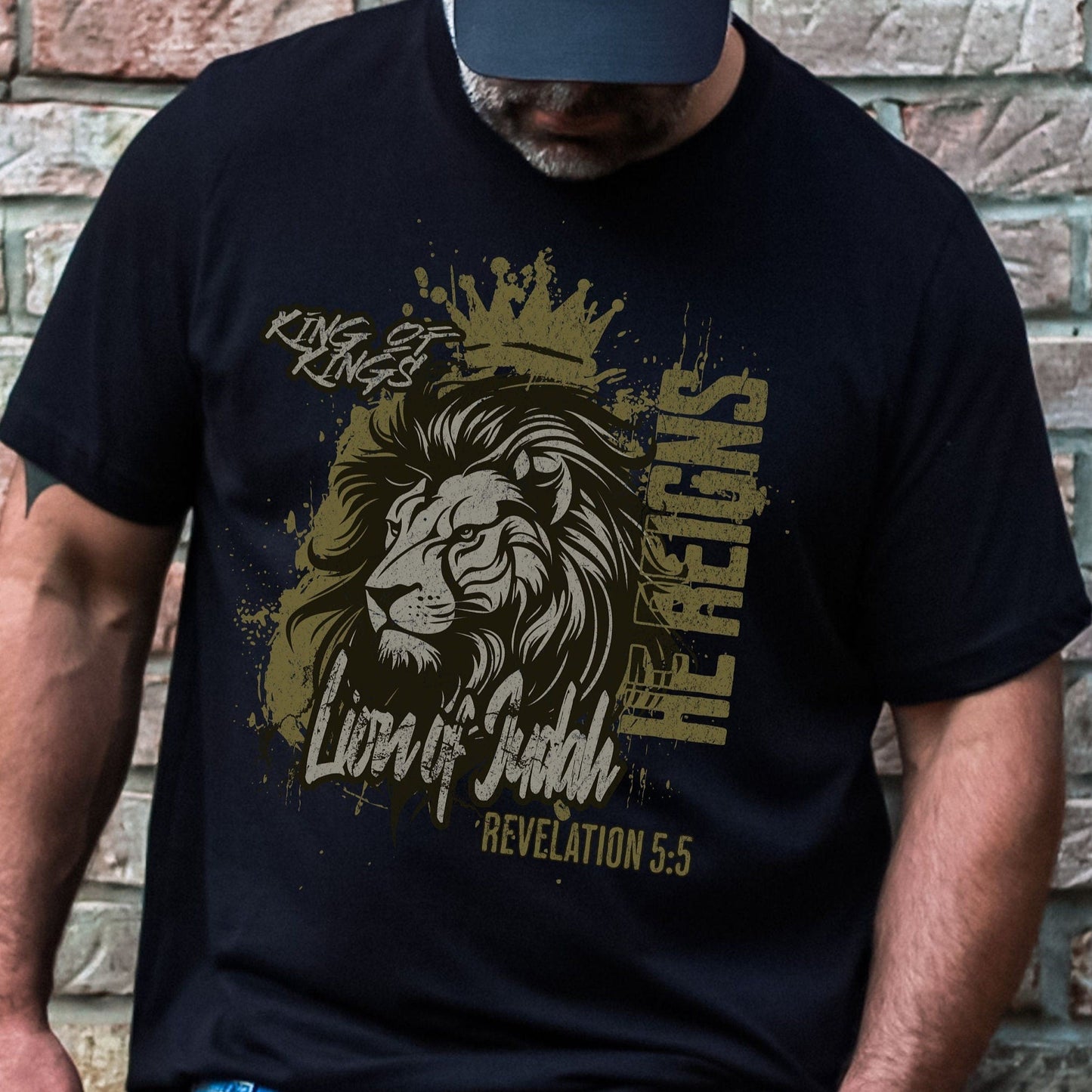 Bible Verse T Shirt, Lion of Judah, Christian shirt for men, Christian apparel, Christian Gift, Religious Shirt, Faith Shirt, Mens Jesus tee