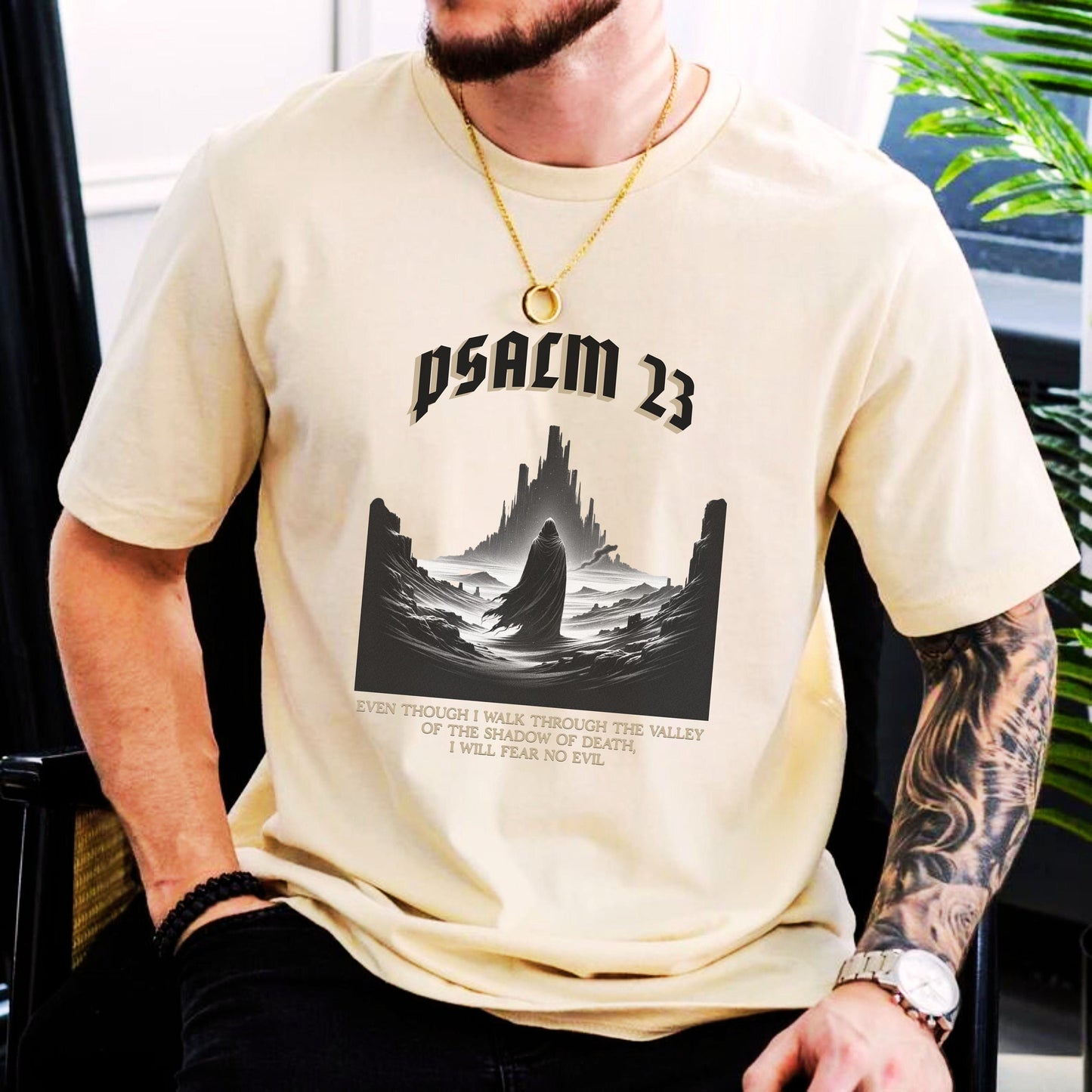 Christian Shirt for Men, Psalm 23 shirt, Bible verse shirt, faith based shirt, christian dad shirt, Mens Christian Comfort Colors shirt