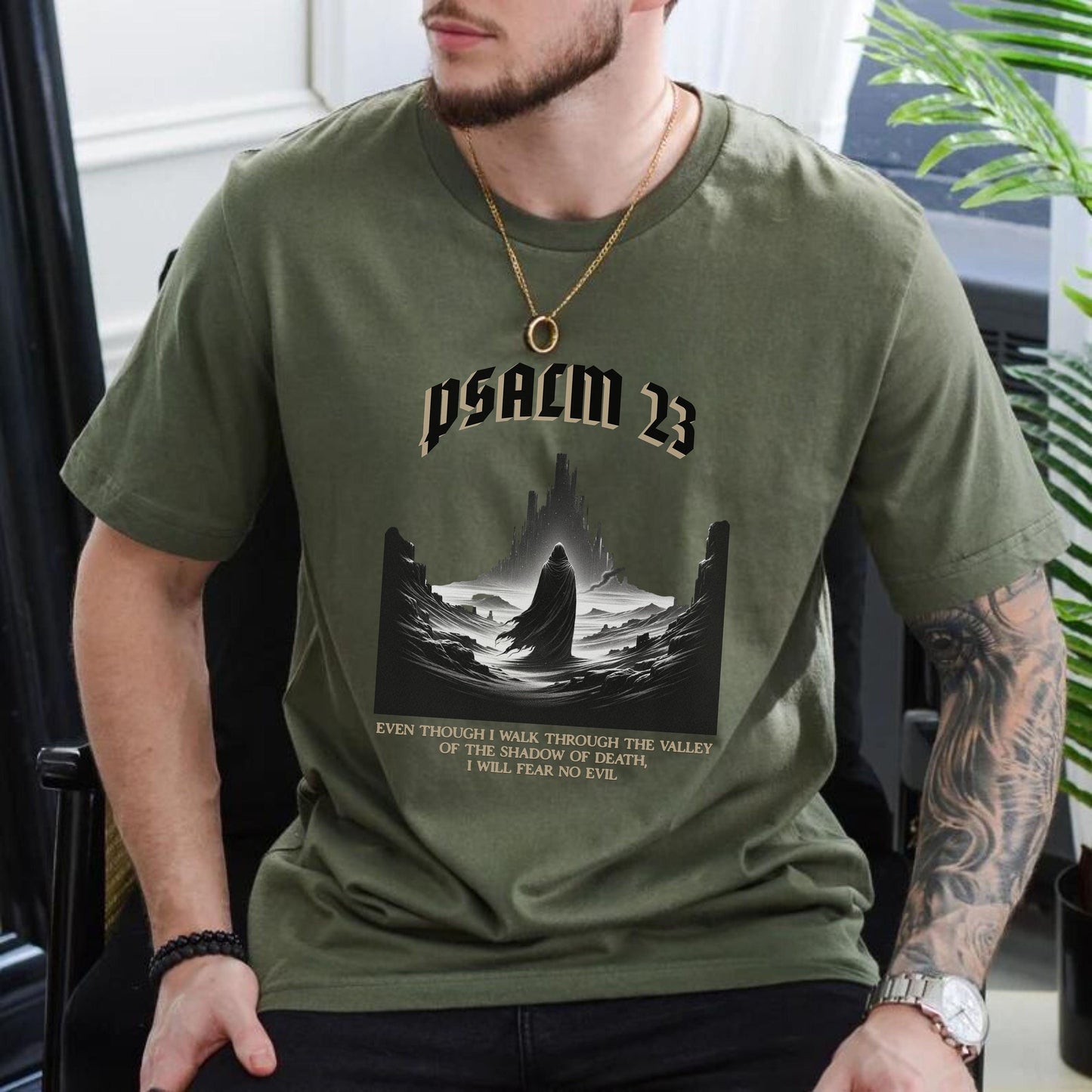Christian Shirt for Men, Psalm 23 shirt, Bible verse shirt, faith based shirt, christian dad shirt, Mens Christian Comfort Colors shirt
