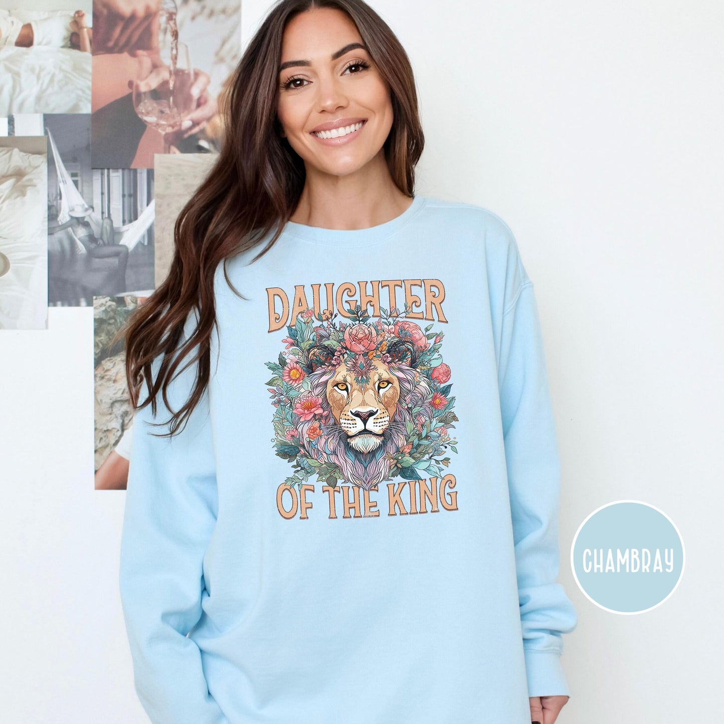 Christian Comfort Colors® Sweatshirt, Trendy Christian apparel, Christian Crewneck, Bible Verse Sweatshirt, Daughter of the King Sweatshirt