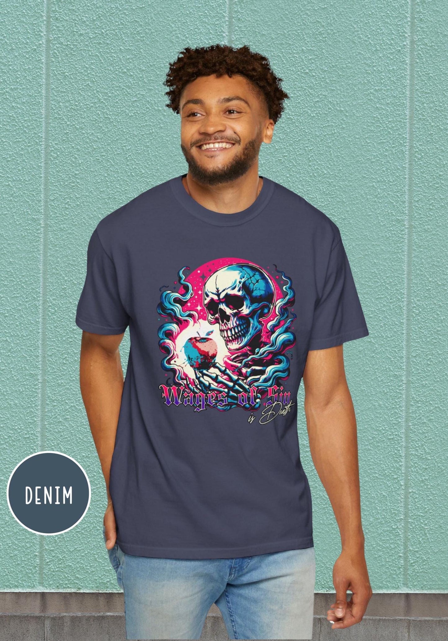 Wages of Sin shirt, Romans 6:23, Mens Christian Comfort Colors shirt, Christian Streetwear, romans scripture shirt, Dry Bones Come Alive