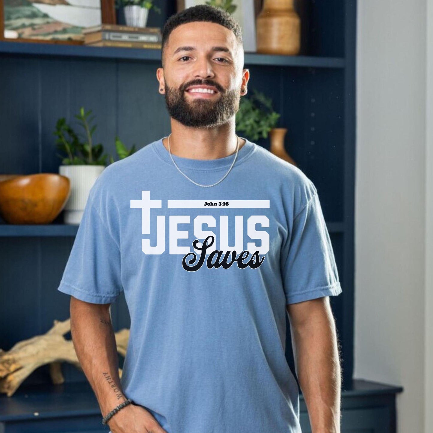Jesus Saves T-shirt, Mens Christian Shirts, Boho Christians T Shirts, Bible Verse Shirt, Trendy Religious Shirt, Vintage Christians T Shirt
