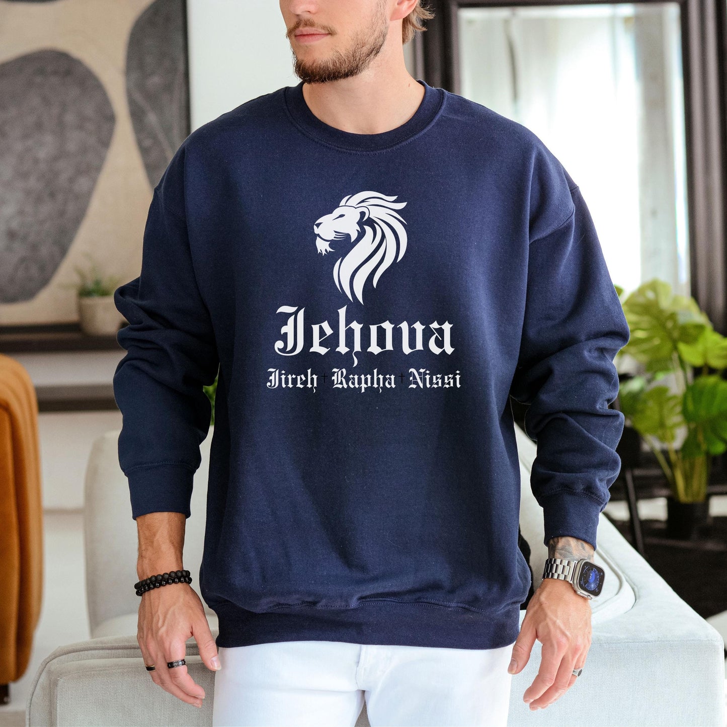Jehova Jireh Sweatshirt, Mens Christian Sweatshirt, Jesus Loves You Sweatshirt, Christian Gift, Christian Merch, Bible Study Sweatshirt