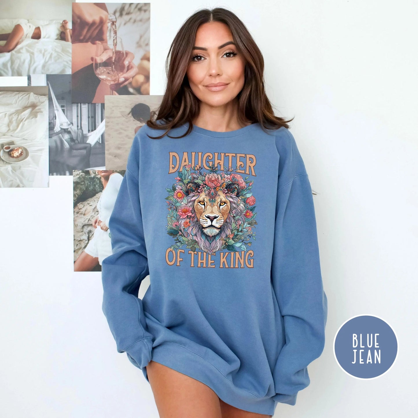 Daughter of the King Sweatshirt, Christian Comfort Colors® Sweatshirt, Trendy Christian apparel, Christian Crewneck, Bible Verse Sweatshirt