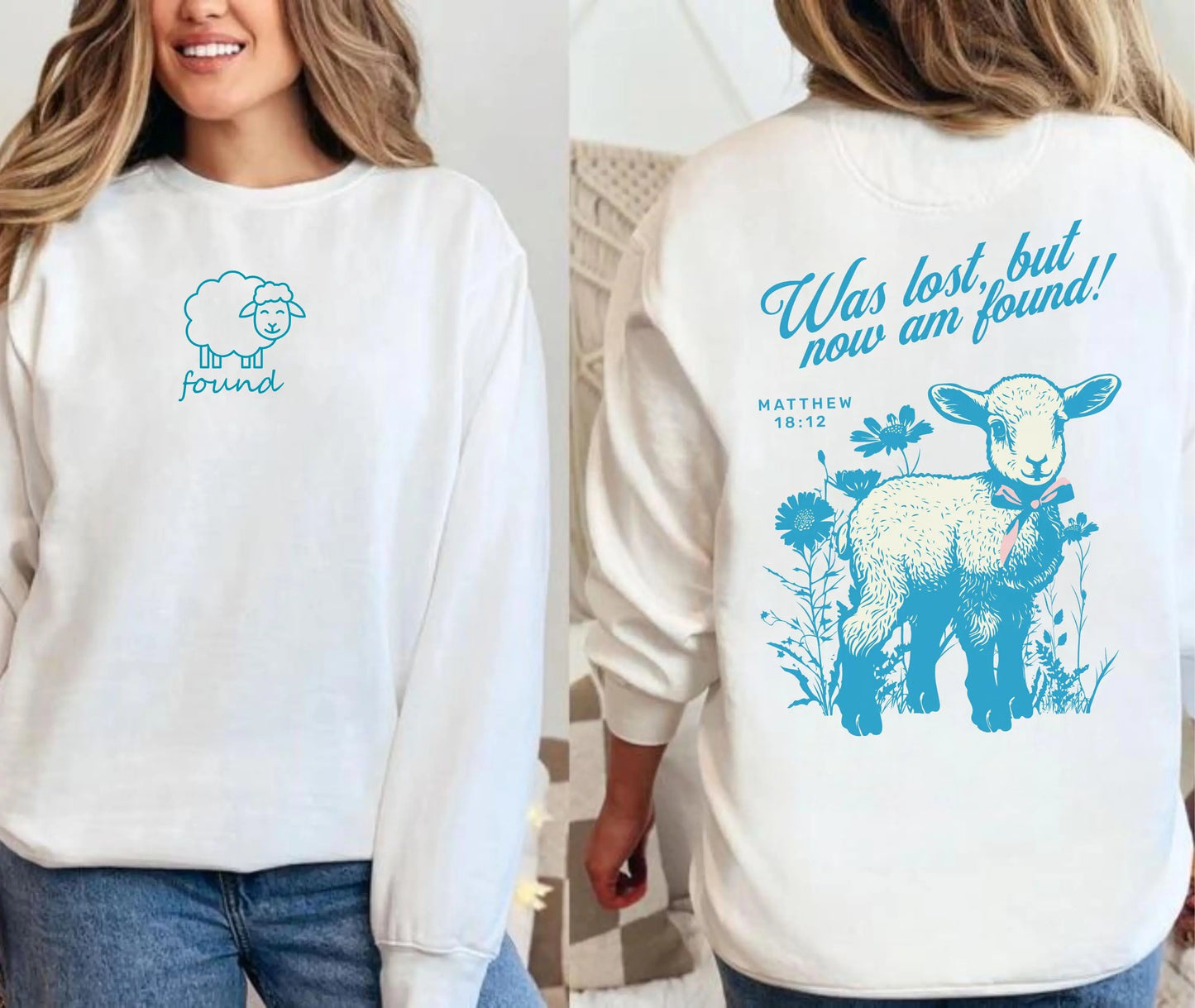 But Now I'm Found Sweatshirt, Lost Sheep Bible Verse Crewneck, Comfort Colors Christian Sweatshirt, Jesus crewneck, Faith Based Clothing