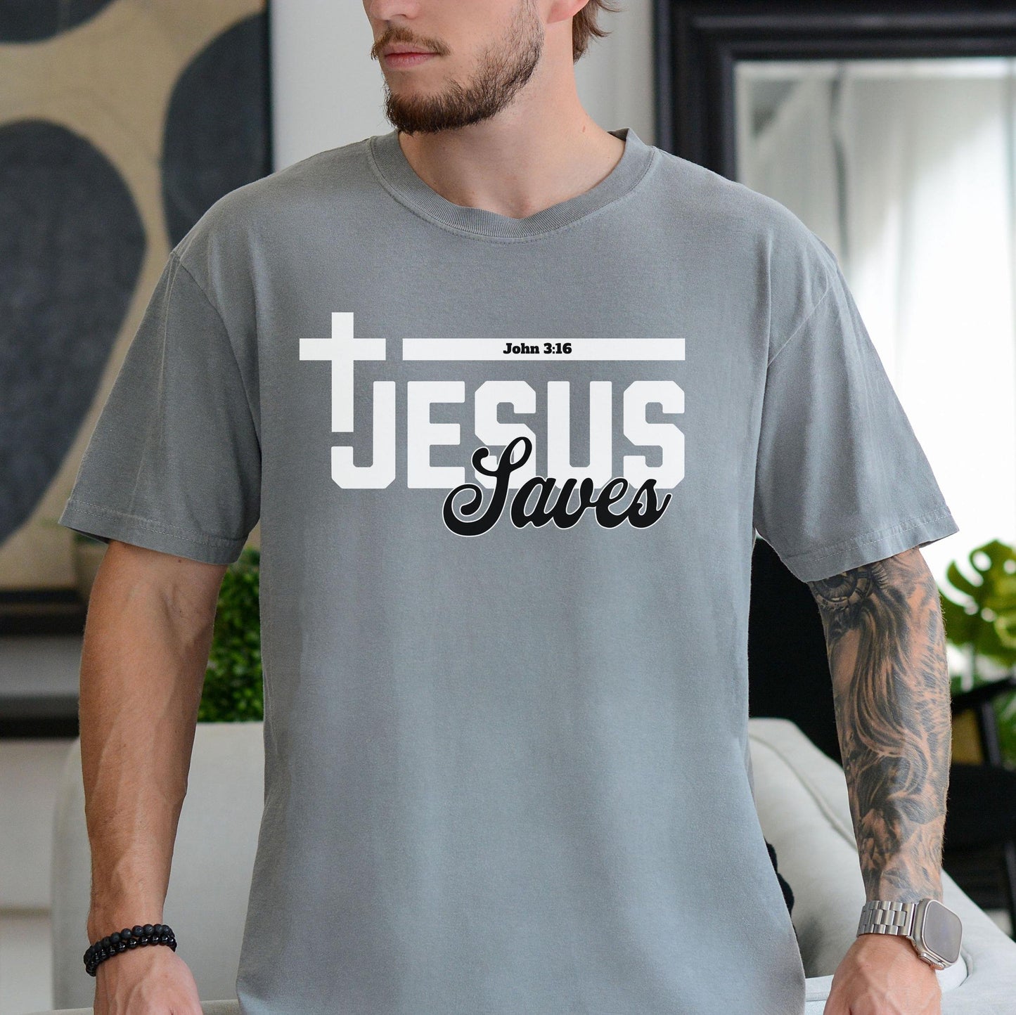 Jesus Saves T-shirt, Mens Christian Shirts, Boho Christians T Shirts, Bible Verse Shirt, Trendy Religious Shirt, Vintage Christians T Shirt
