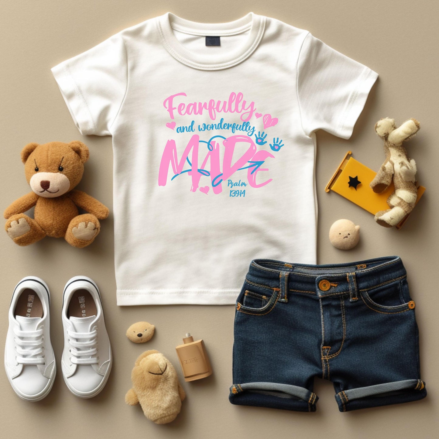 Fearfully and Wonderfully Made Tee, Christian Kids Shirt, Bible Verse Shirt, Christian Youth gift, Kids Christian Tee, kids Jesus Tshirt