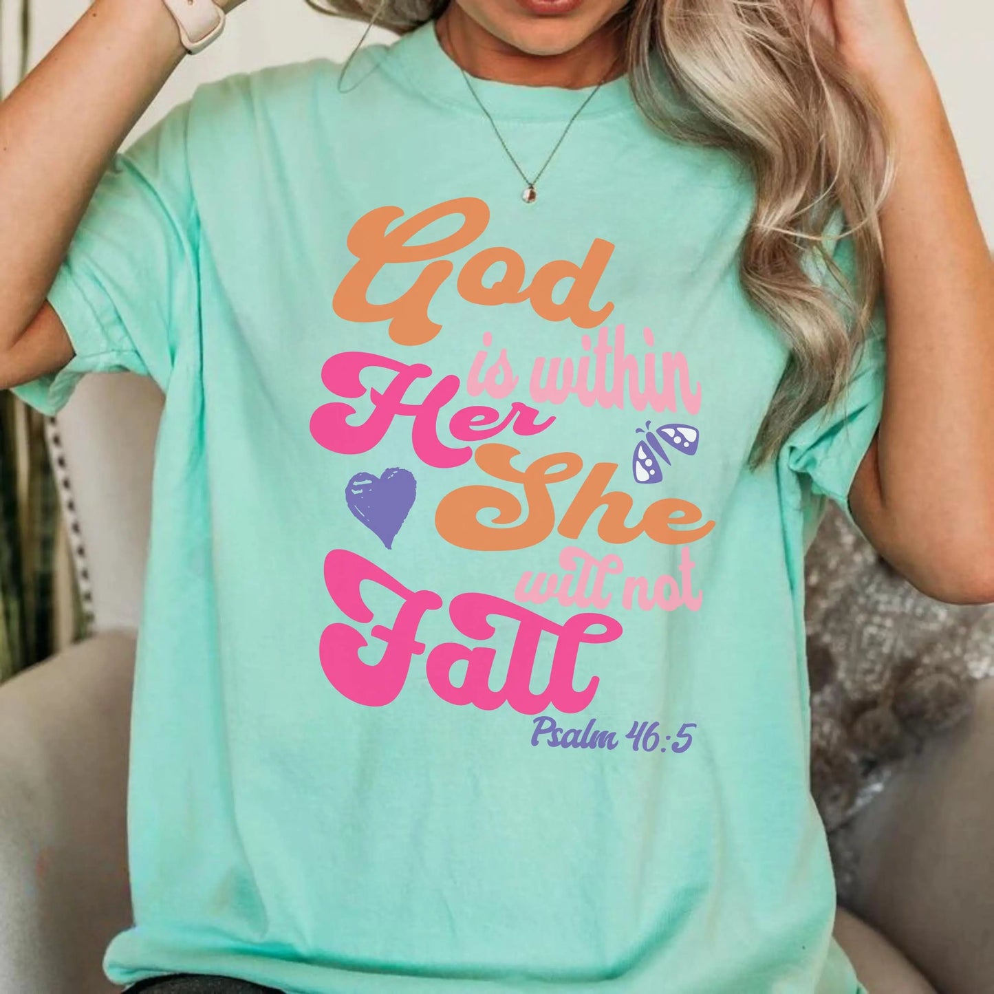 Psalm 46:5 Shirt, Comfort Colors® Christian Shirt, Christian Gifts, Inspirational Shirt, Religious Shirt, Bible Verse Shirt, church girl tee