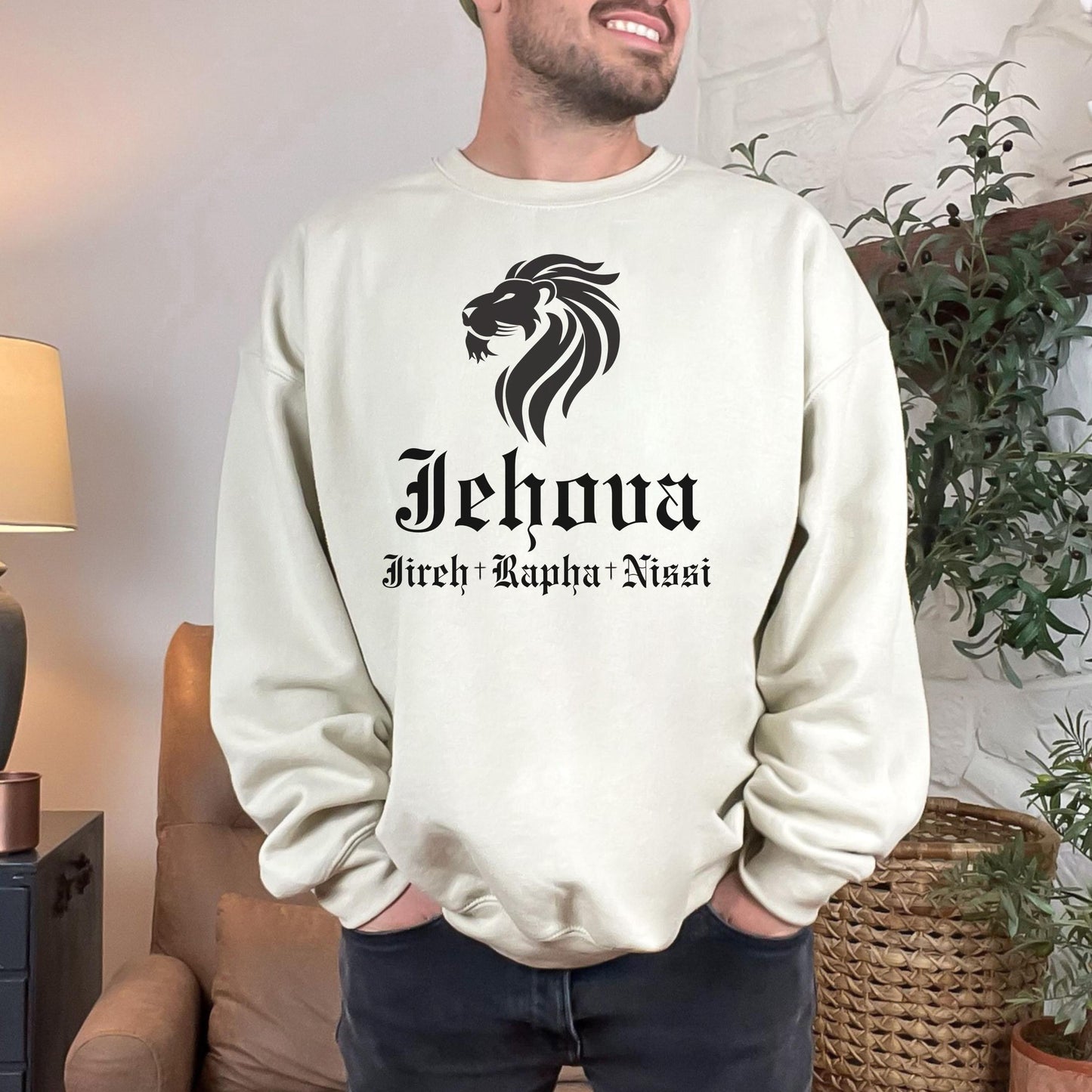 Jehova Jireh Sweatshirt, Mens Christian Sweatshirt, Jesus Loves You Sweatshirt, Christian Gift, Christian Merch, Bible Study Sweatshirt