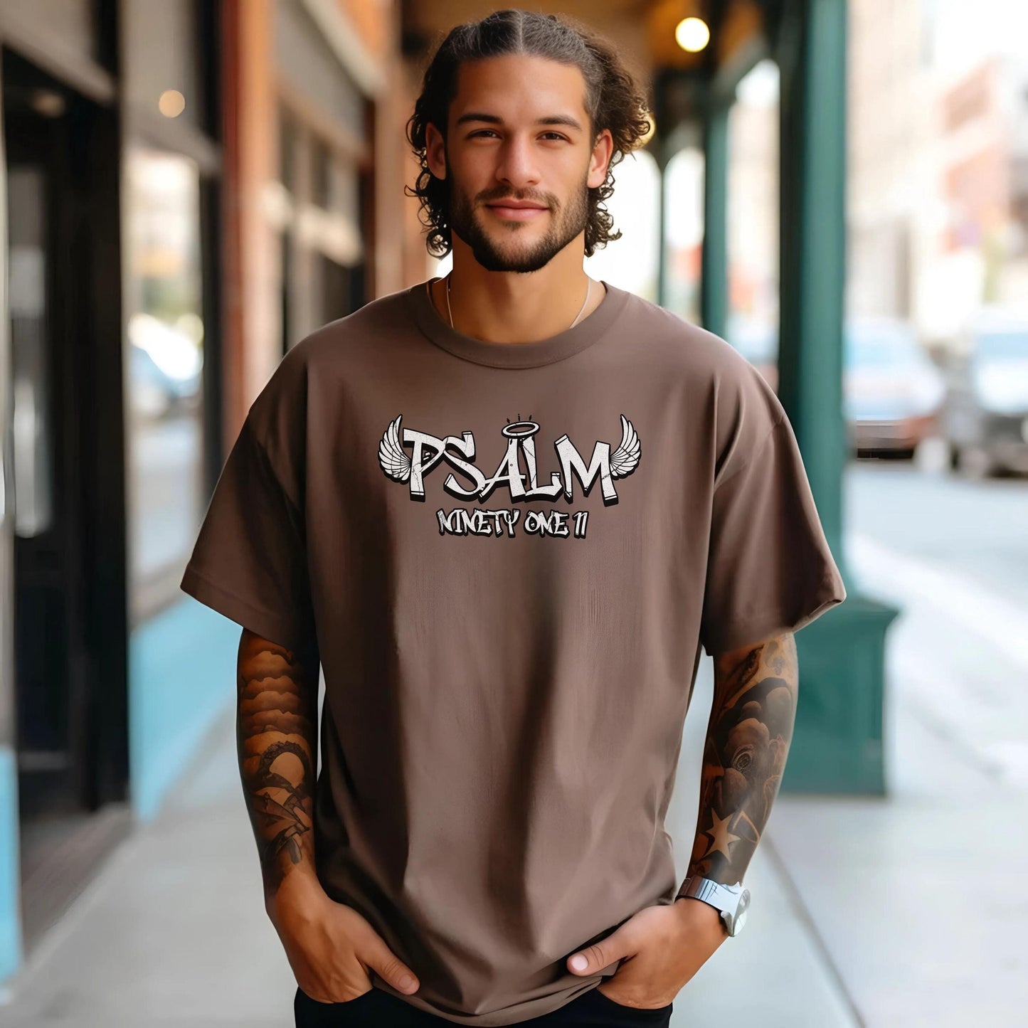 Psalm 91 shirt, Mens Christian Shirt, Bible Verse Shirt for Him, Religious Faith-Based Gift, Christian Apparel, religious apparel