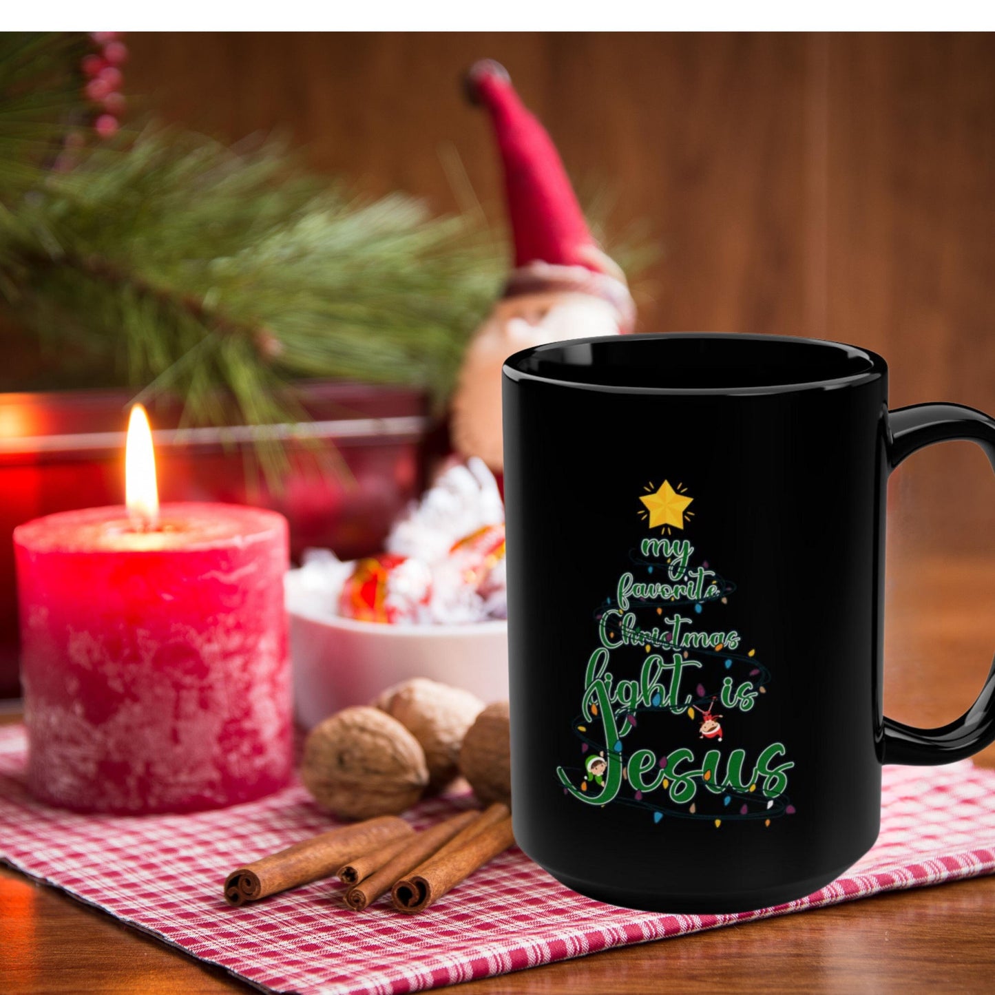 Christian Christmas Coffee Mug, Christmas Tree mug, christian coffee mug, reason for the season, Holiday Mug Gift, Holiday Christmas Mug