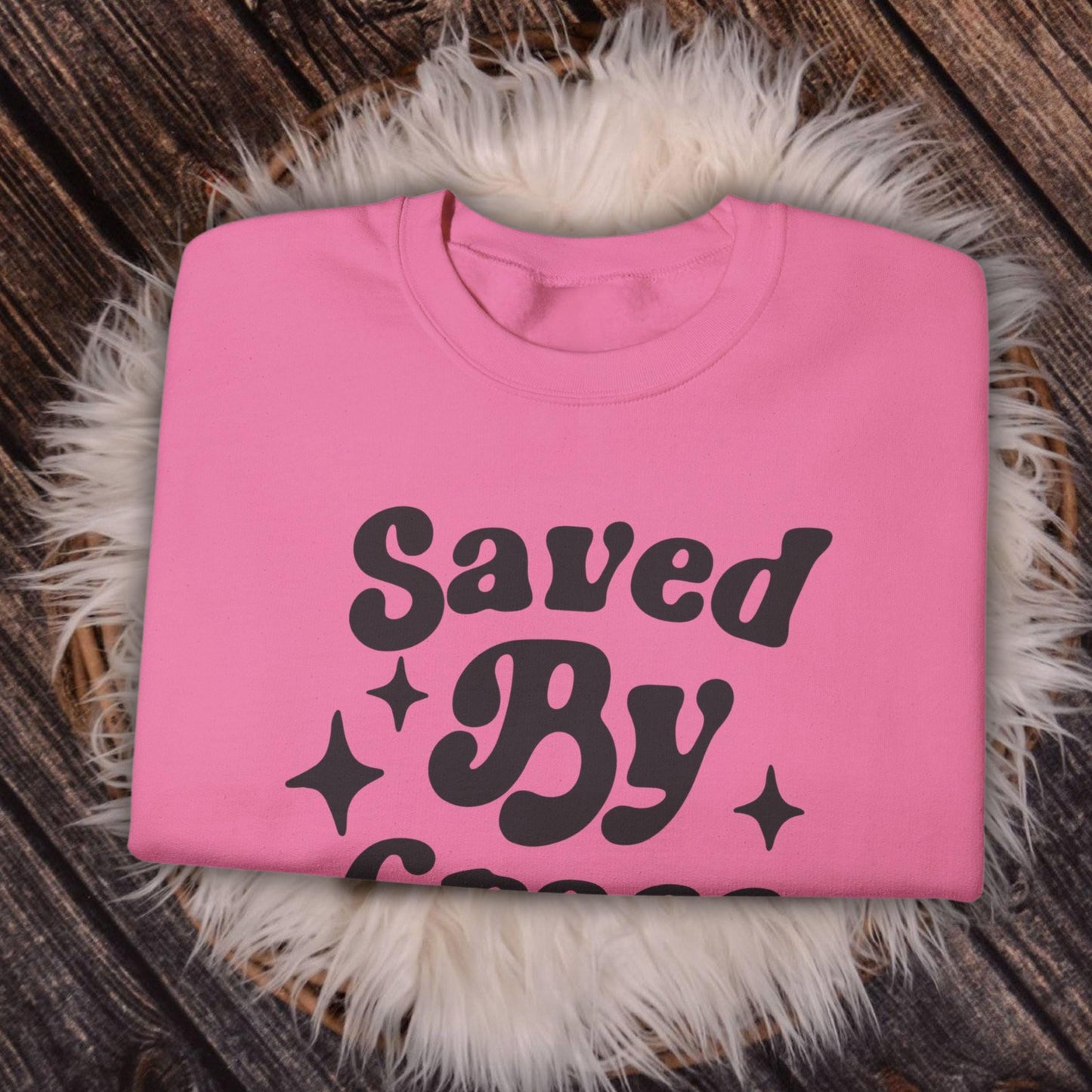 Saved by Grace sweatshirt, Ephesians 2:8, Christian Sleeve Sweatshirt, Faith hoodie, Christian Christmas gift, Womens Christian Sweatshirt