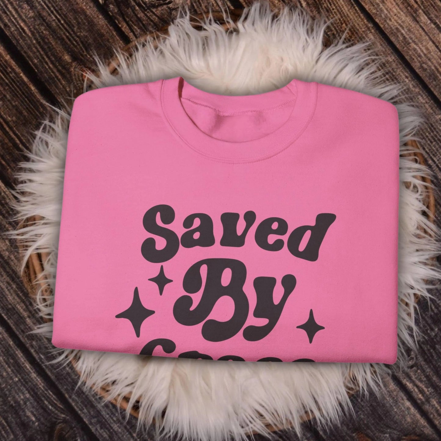 Saved by Grace sweatshirt, Ephesians 2:8, Christian Sleeve Sweatshirt, Faith hoodie, Christian Christmas gift, Womens Christian Sweatshirt