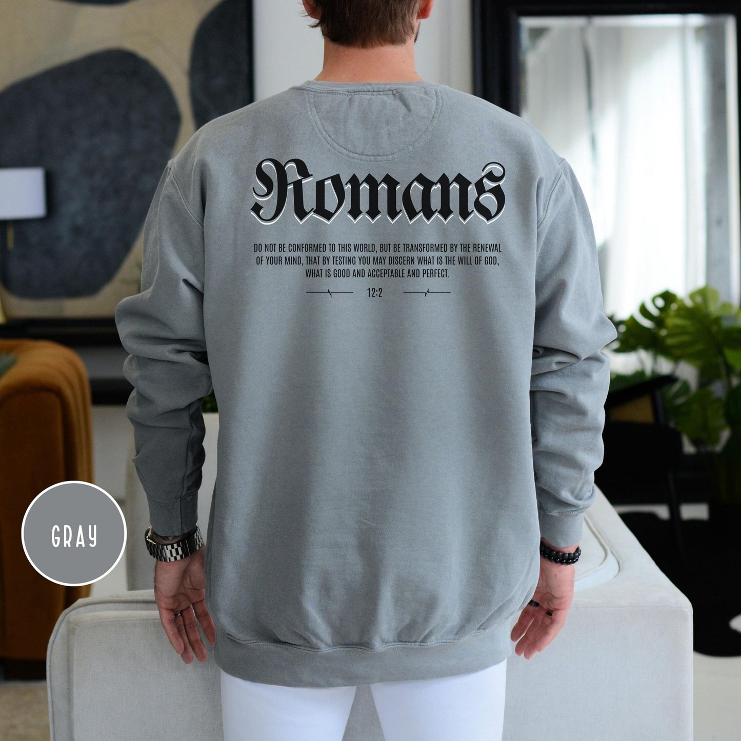 Mens Christian Comfort Colors Sweatshirt, Romans 12:2 Sweatshirt, Faith Sweatshirt, Jesus Sweatshirt, christian merch, Mens Christian Hoodie