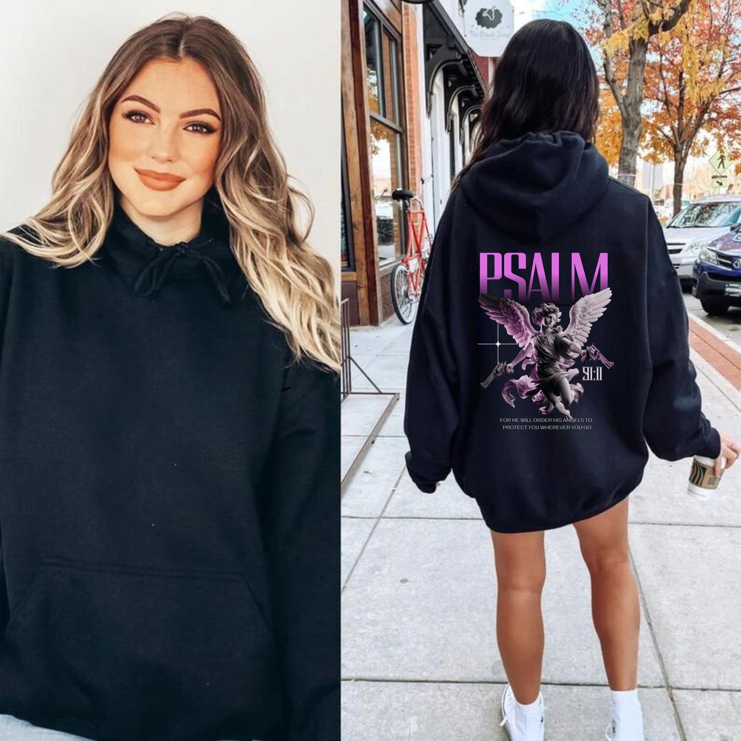Psalm Angel Hoodie, Psalm 91 shirt, Women's Christian Sweatshirt, Religious Gifts for women, Bible Verse Shirt, Worship Hoodie, Jesus Hoodie
