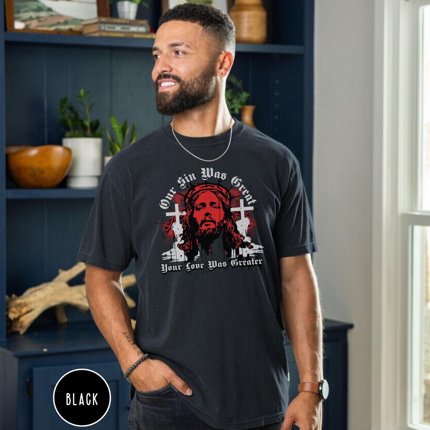 What a Beautiful Name Christian t-shirt, mens Christian comfort colors tee, Christian gift for men, Mens Jesus Tee, Worship leader gift