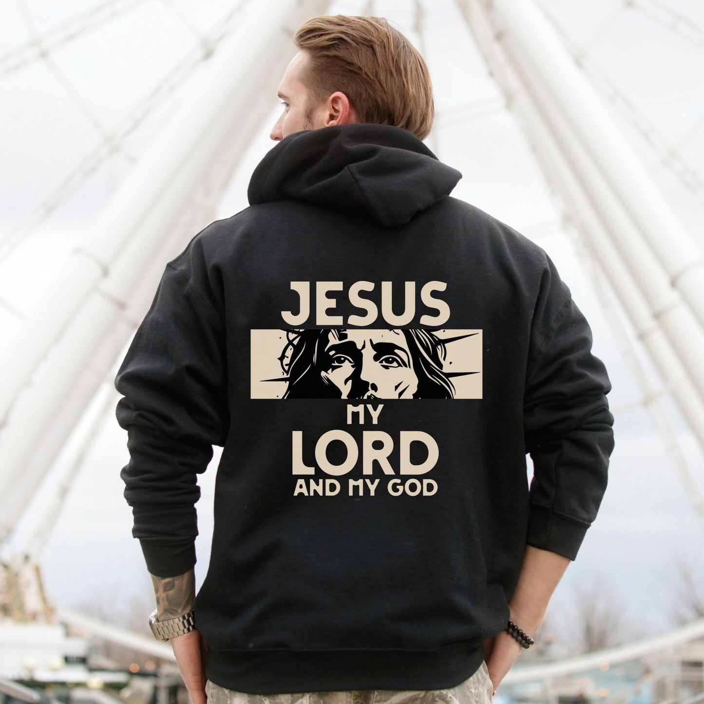 Jesus is Lord Hoodie, Christian Bible Verse Hoodie, Men's Christian hoodie, Religious Graphic Hoodie, Christian dad gift, Faith Gift for Men