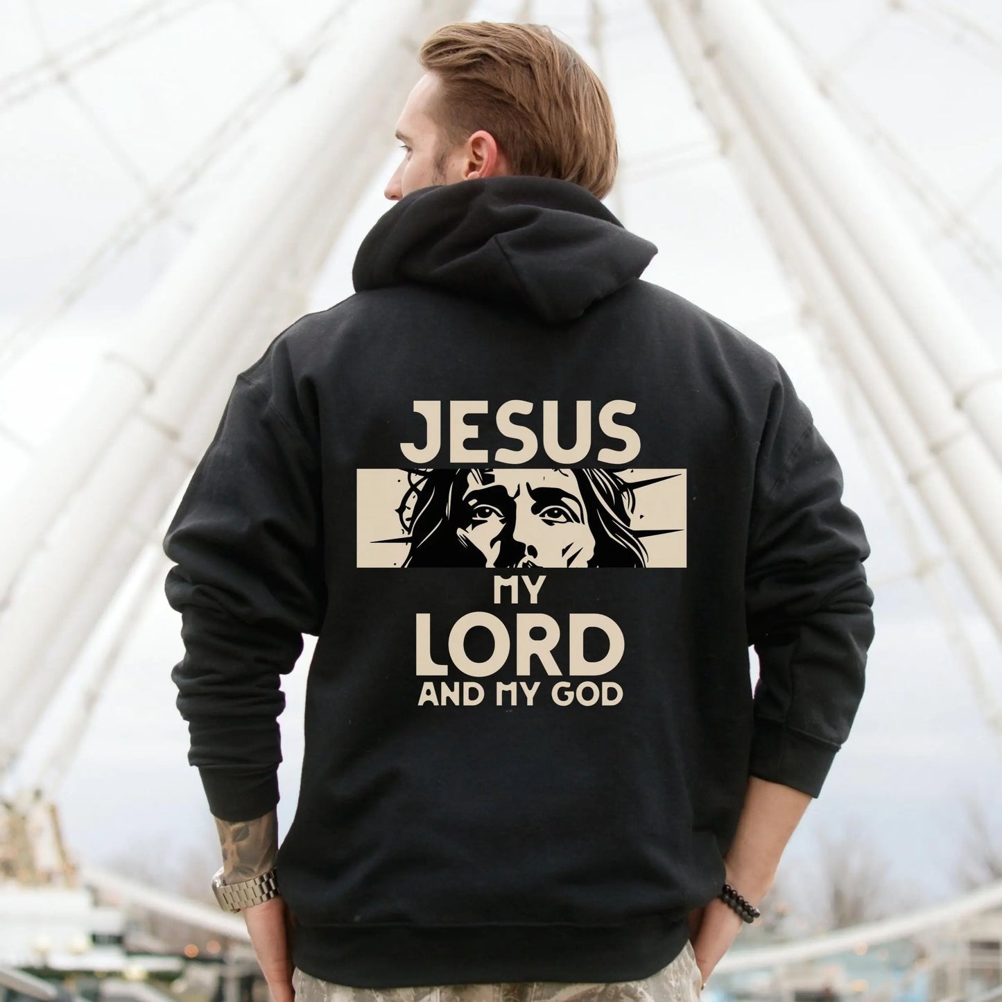 Jesus is Lord Hoodie, Christian Bible Verse Hoodie, Men's Christian hoodie, Religious Graphic Hoodie, Christian dad gift, Faith Gift for Men