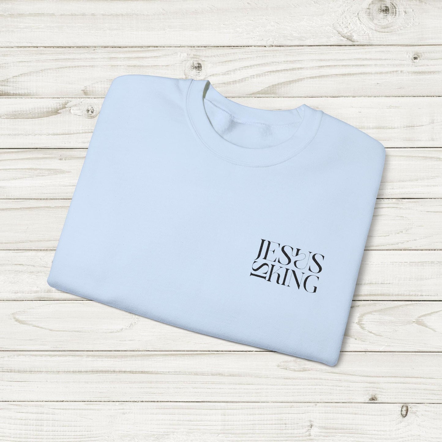 Jesus is King Embroidered Sweatshirt: Christian Faith Apparel