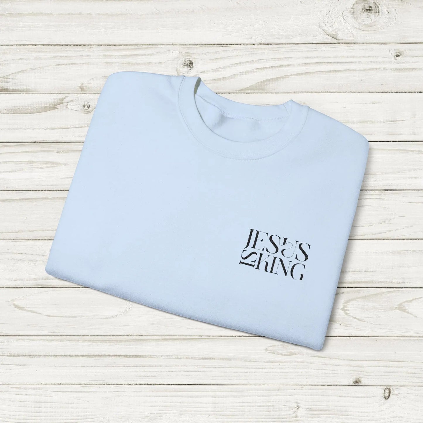 Jesus is King Embroidered Sweatshirt: Christian Faith Apparel