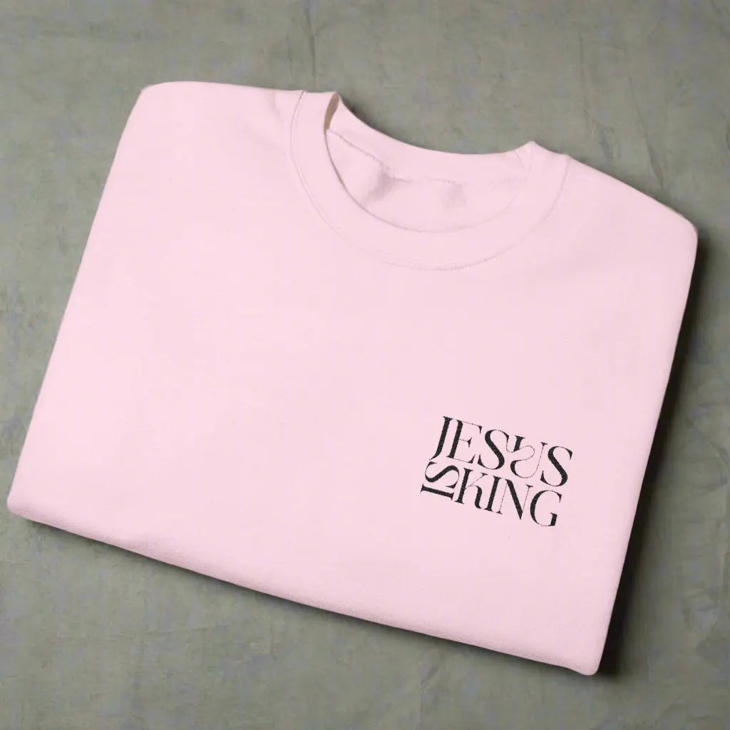 Jesus is King Embroidered Sweatshirt: Christian Faith Apparel