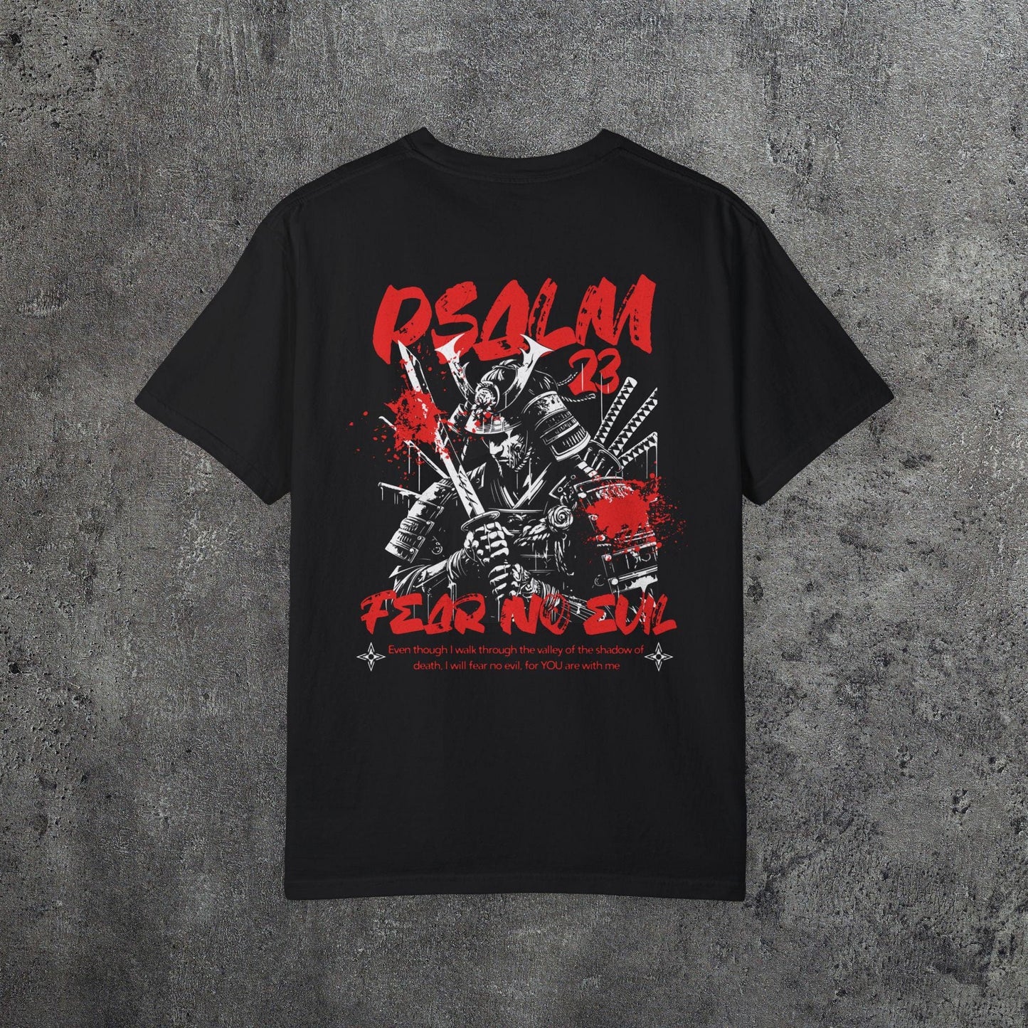 Mens christian comfort colors tshirt, Christian Gifts For Him, Christian Shirts for Men, Christian Samurai Psalm 23 Shirt, Mens samurai tee