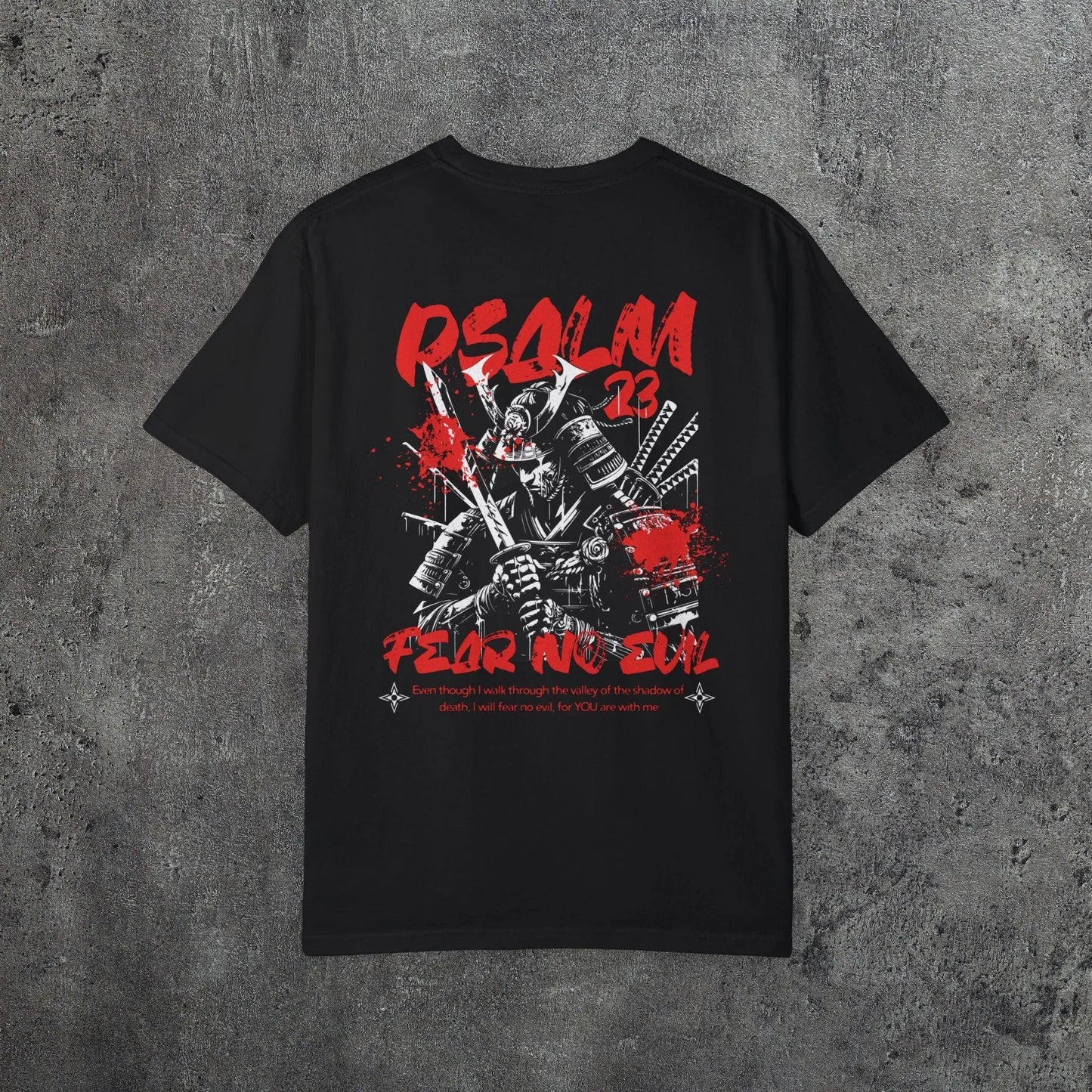 Mens christian comfort colors tshirt, Christian Gifts For Him, Christian Shirts for Men, Christian Samurai Psalm 23 Shirt, Mens samurai tee