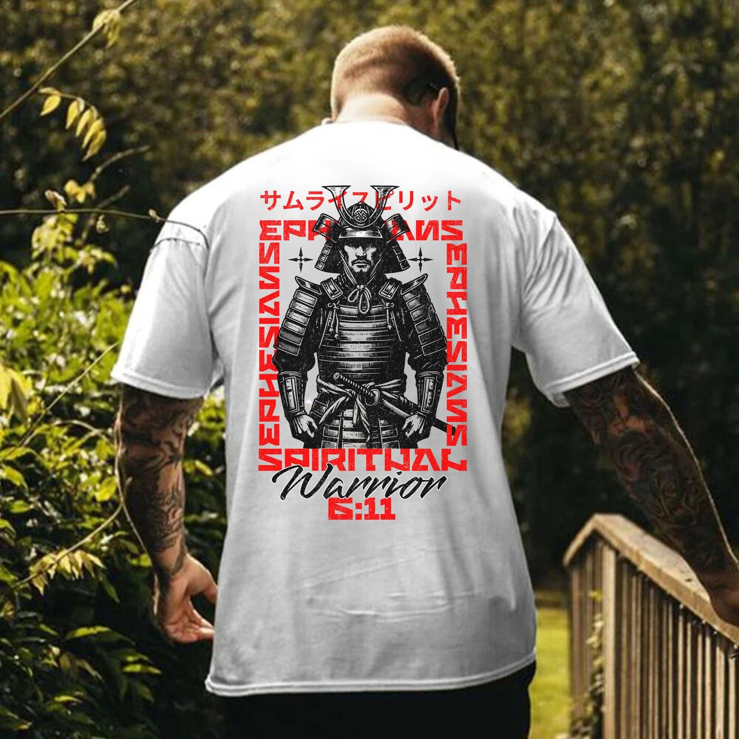 Ephesians 6:11 Samurai Mens T-shirt, Mens Church Tee, Bible Scripture Shirt, Men's Samurai Shirt, Religious Apparel, Christian Dad Gift