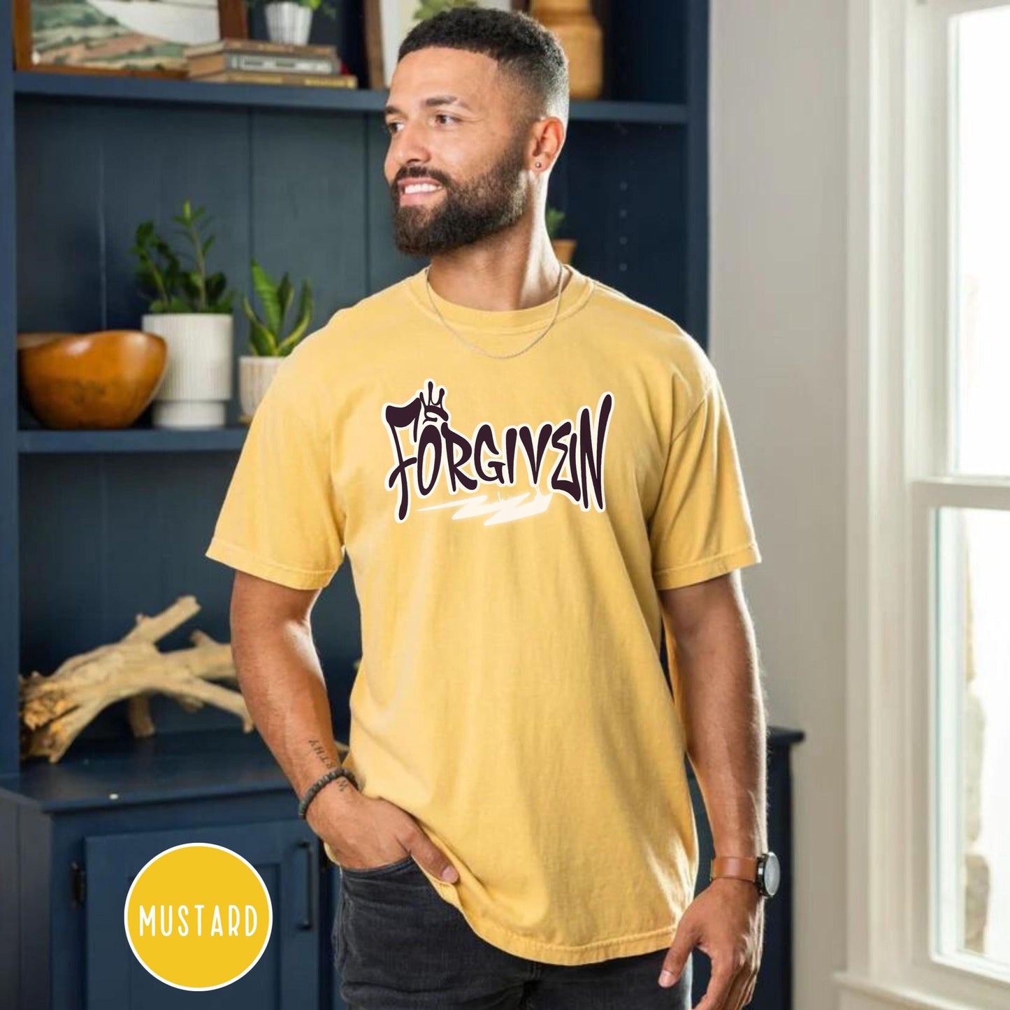 Forgiven Men's Christian T-Shirt, Mens Christian clothing, Christian Boyfriend gift, Godly Dad gift, Worship leader shirt, Christian Apparel
