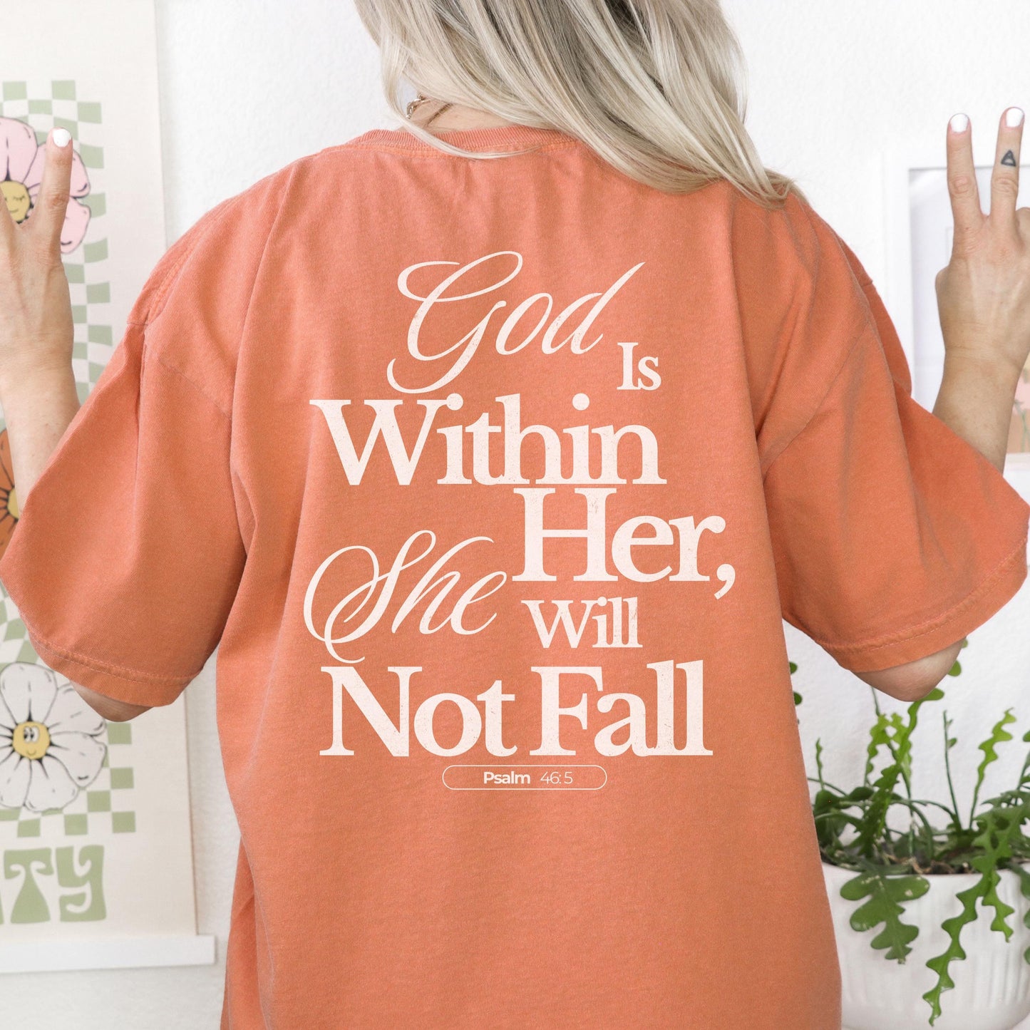 God is Within Her Womens Christian T-Shirt, Psalm 46:5 , Religious Faith Apparel, Christian Gift, church shirt, faith tee, church merch